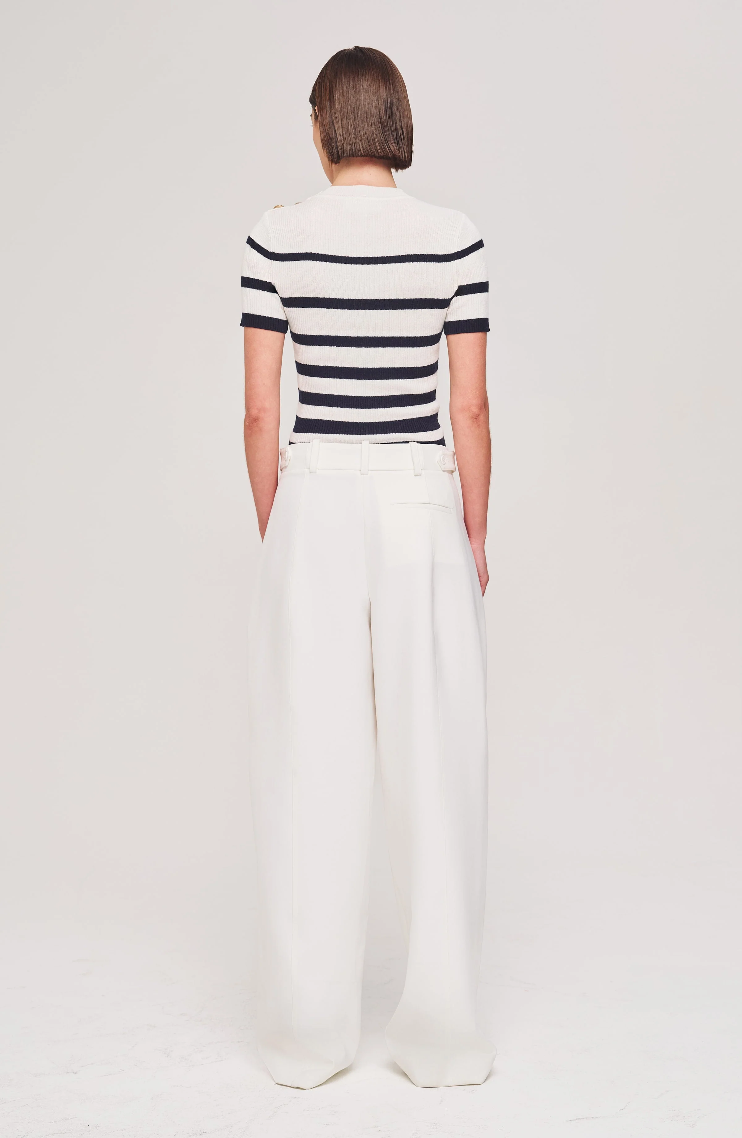 Tiara Knit Top | Ivory/Navy - Image 3