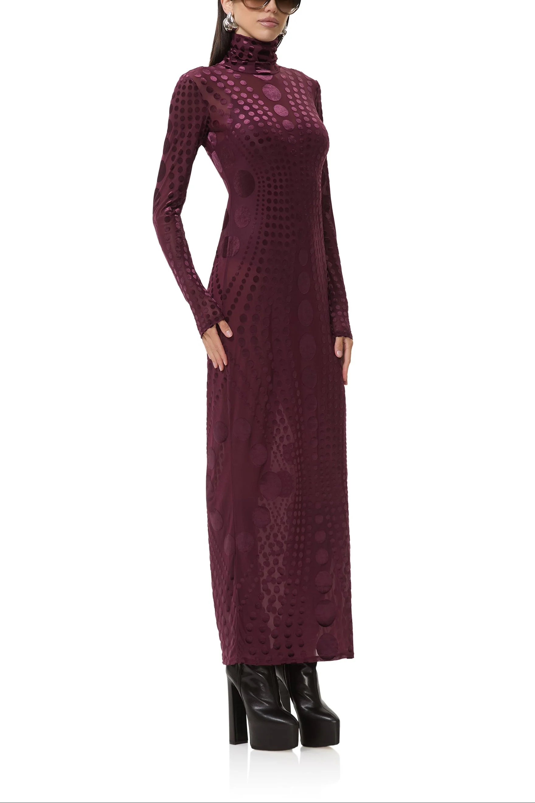 Rowan Velvet Dress | Cab Tonal Dot - Image 3