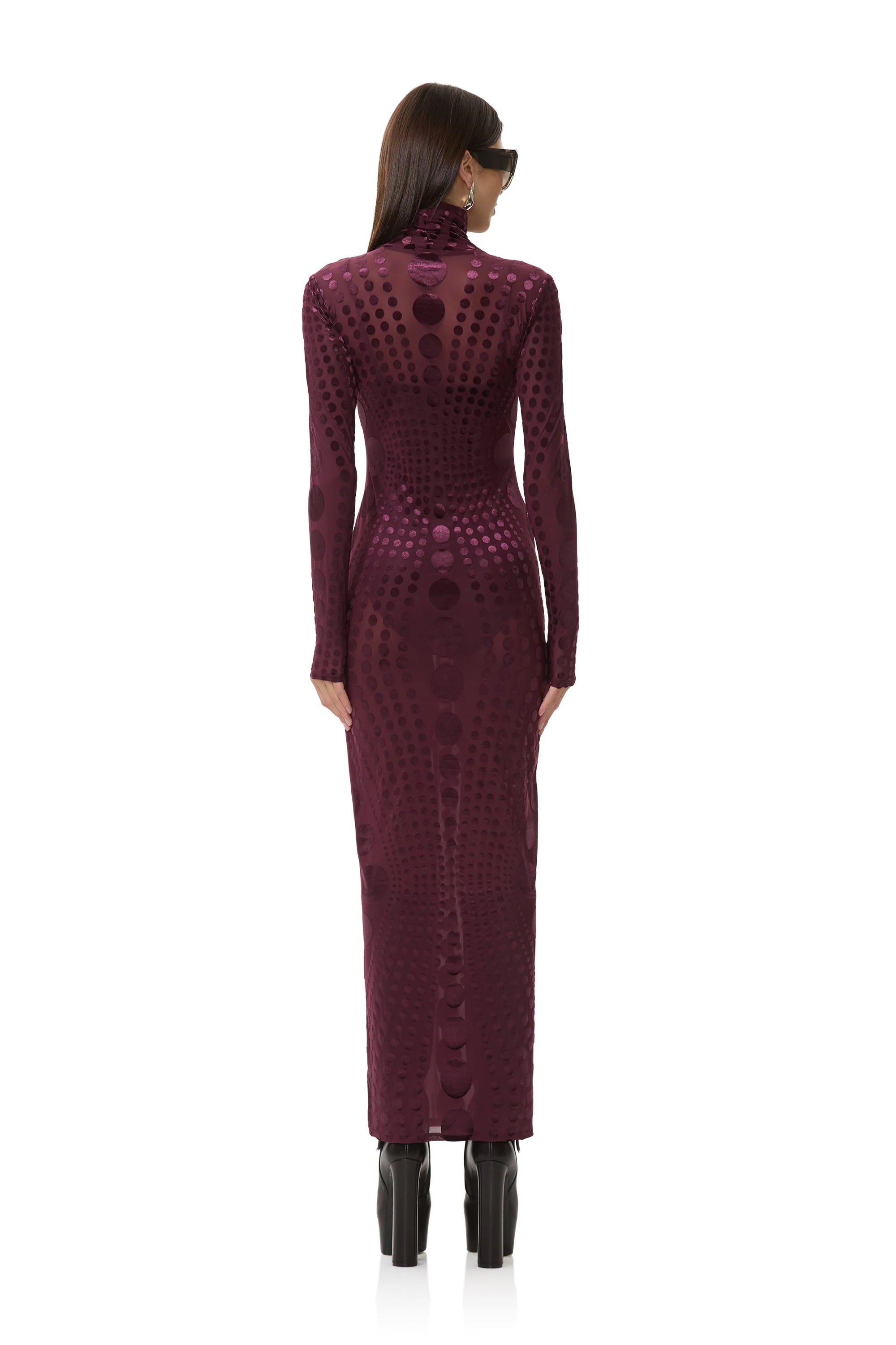 Rowan Velvet Dress | Cab Tonal Dot - Image 4