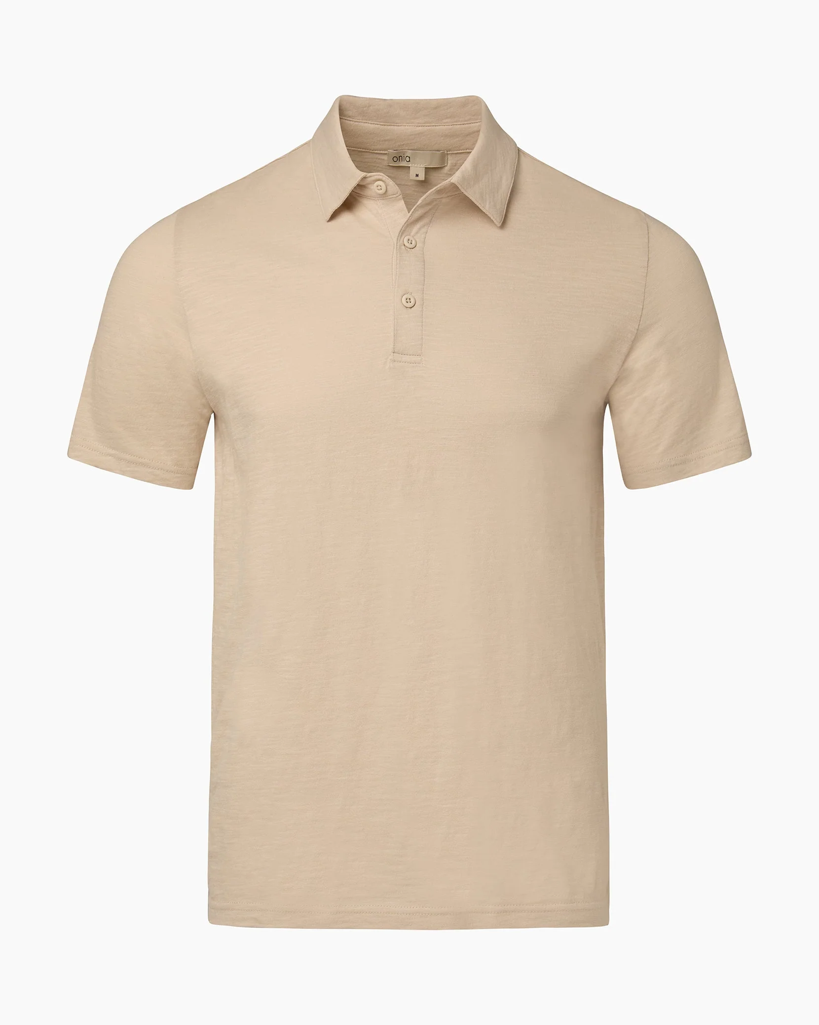 Mens | Slub Short Sleeve Polo | Stone