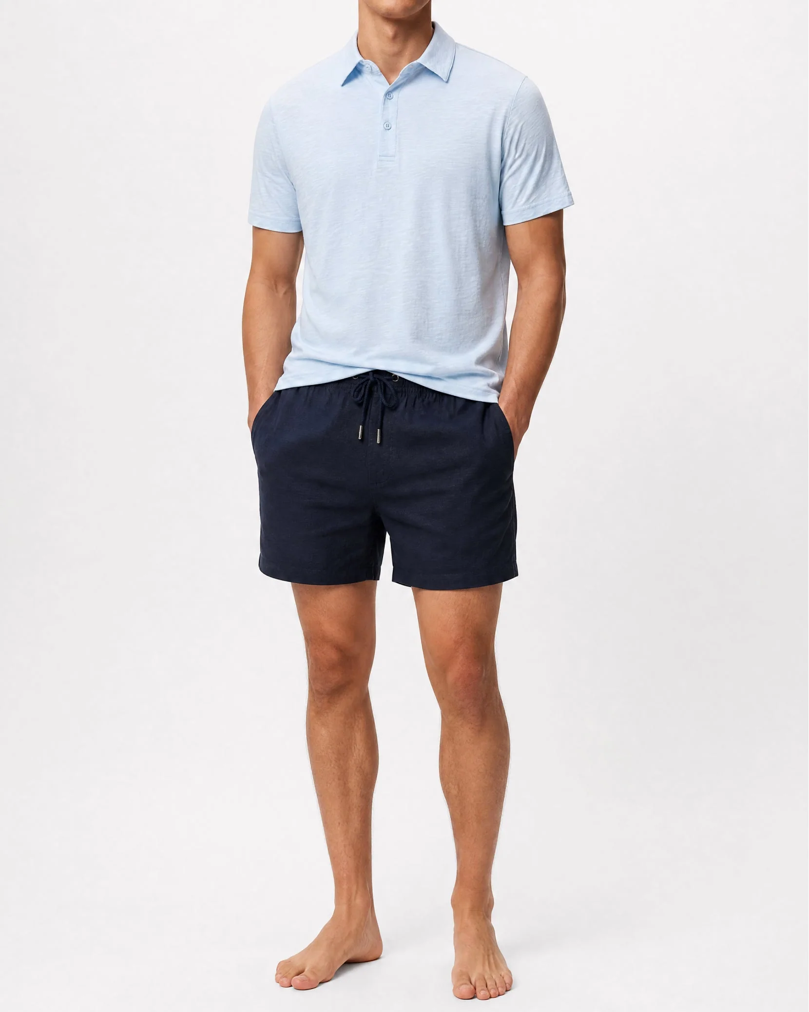 Mens | Slub Short Sleeve Polo | Ice - Image 3