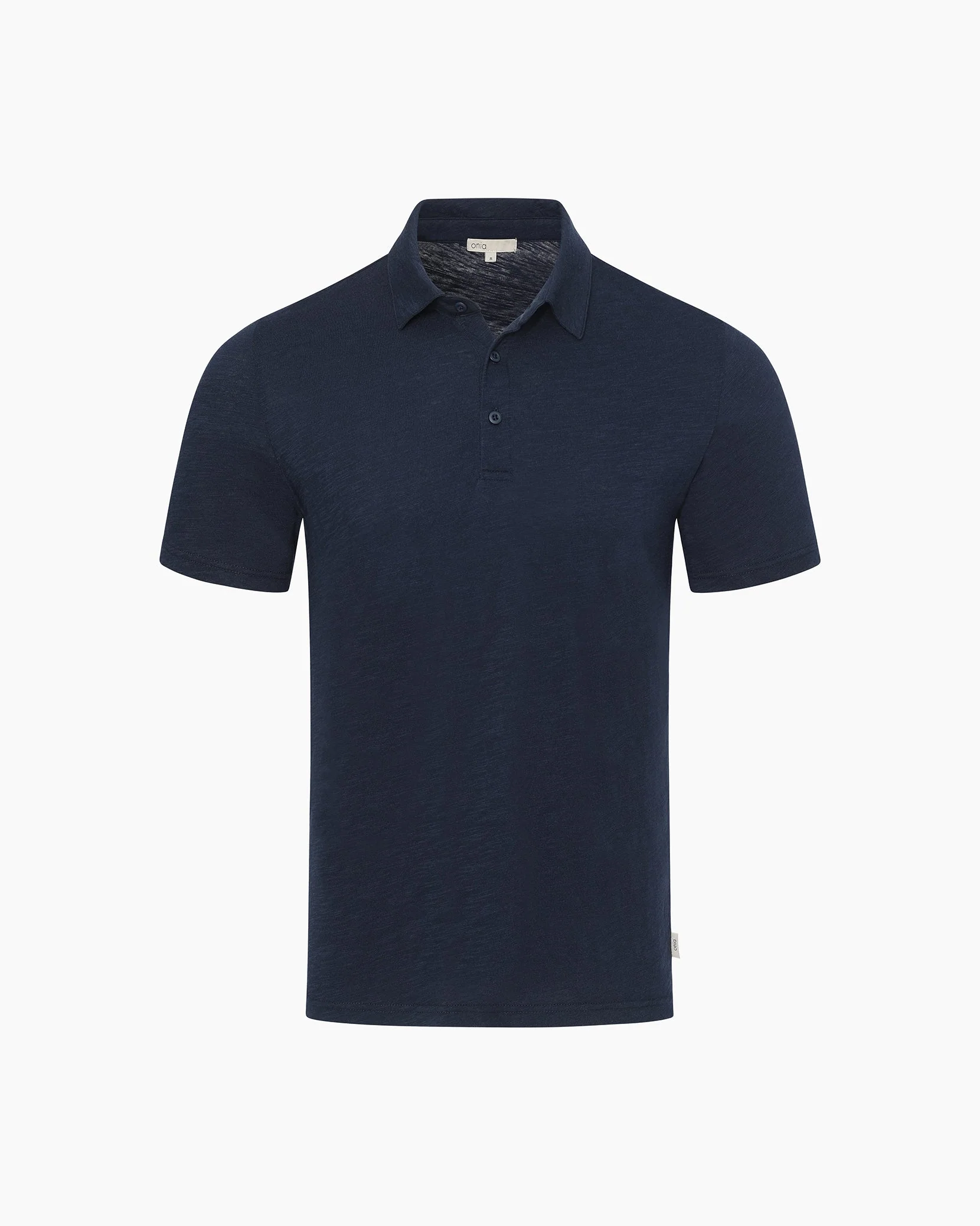Mens | Slub Short Sleeve Polo | Vintage Indigo