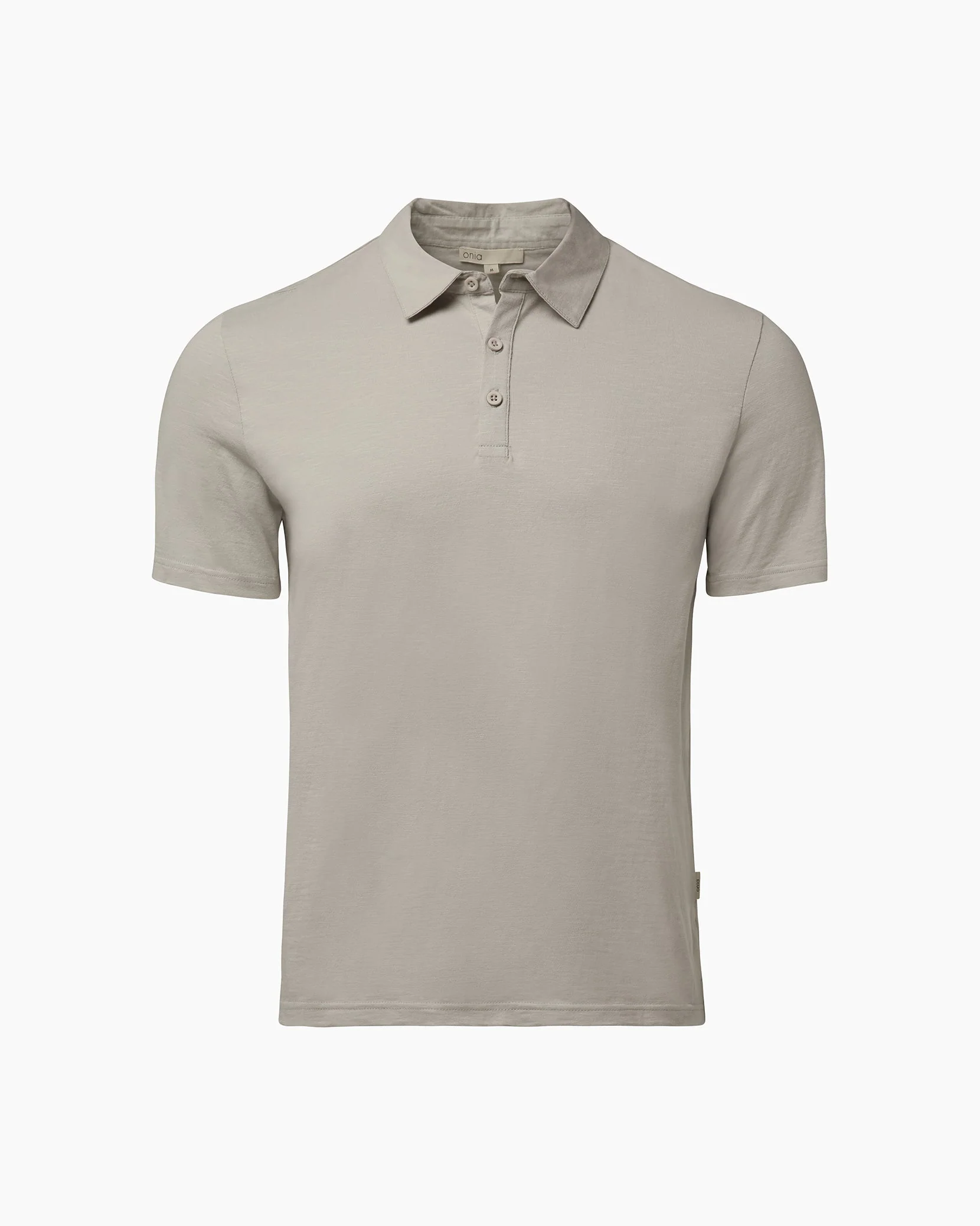 Mens | Slub Short Sleeve Polo | Light Gray