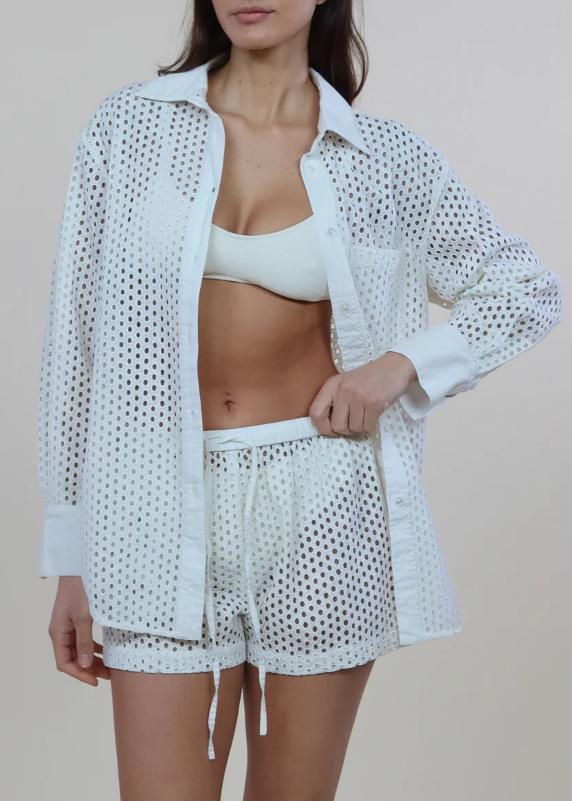 Bronte Button Down Shirt Baby Eyelet | Brule