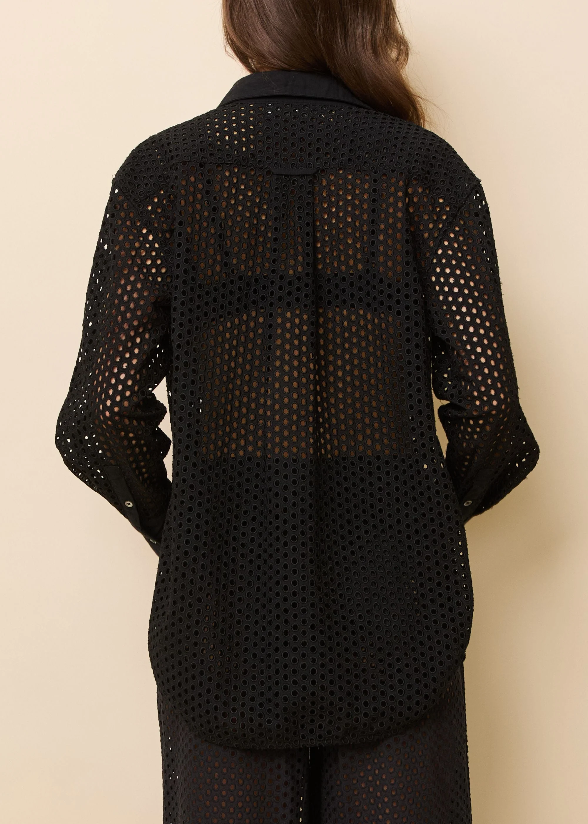 Bronte Button Down Shirt Baby Eyelet | Noir - Image 3