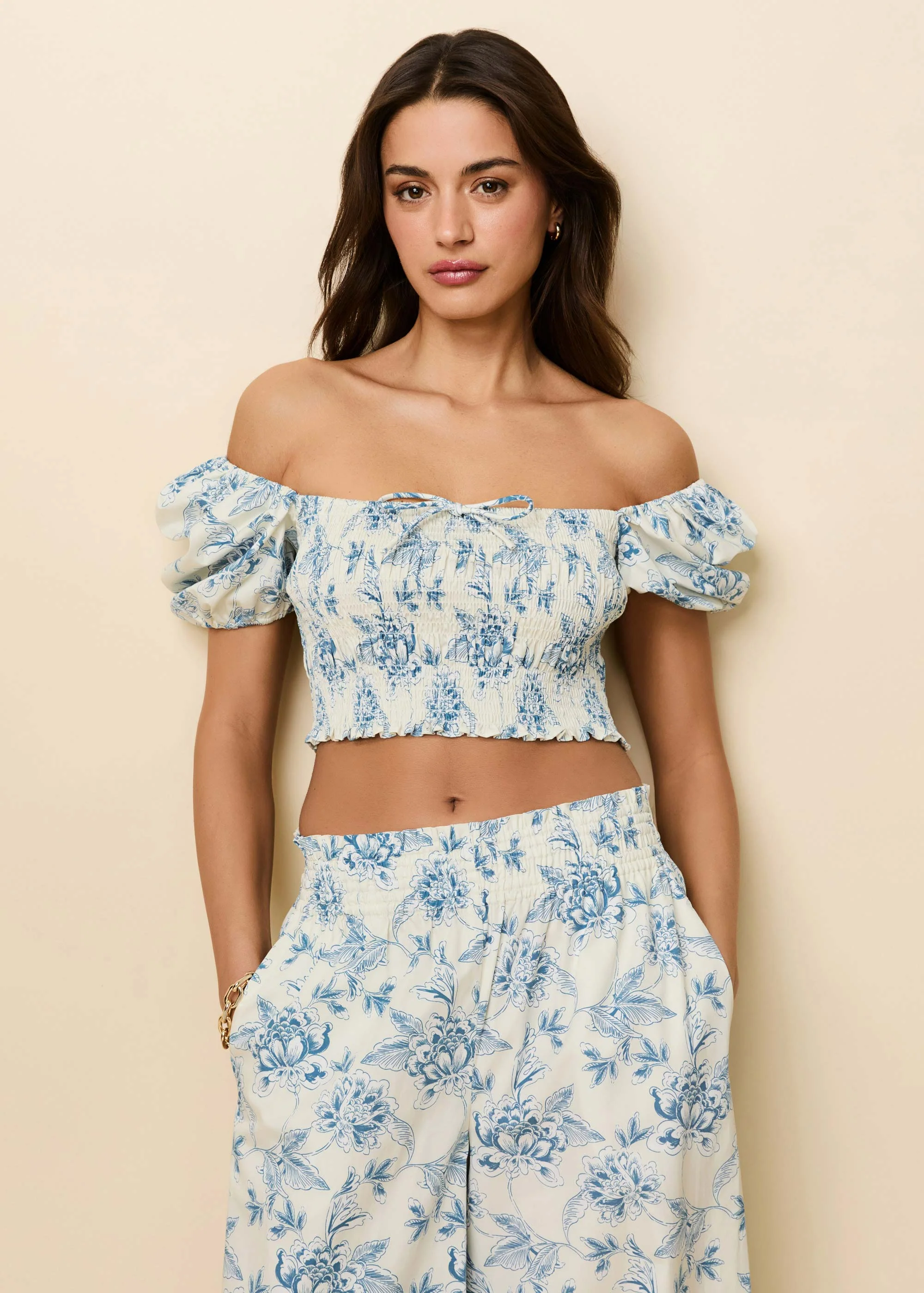 Corrina Top | French Blue / Brule Toile