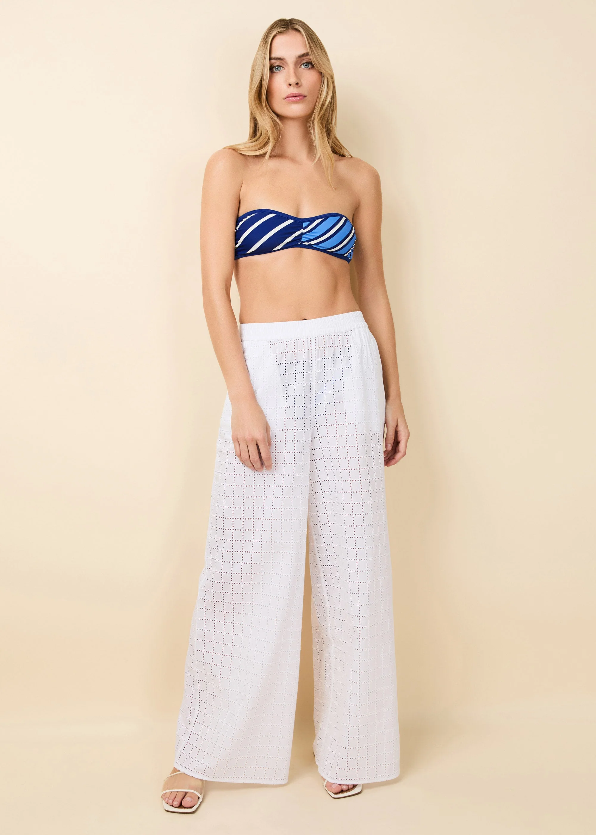 Delaney Pant Grid Eyelet | Optic White - Image 2
