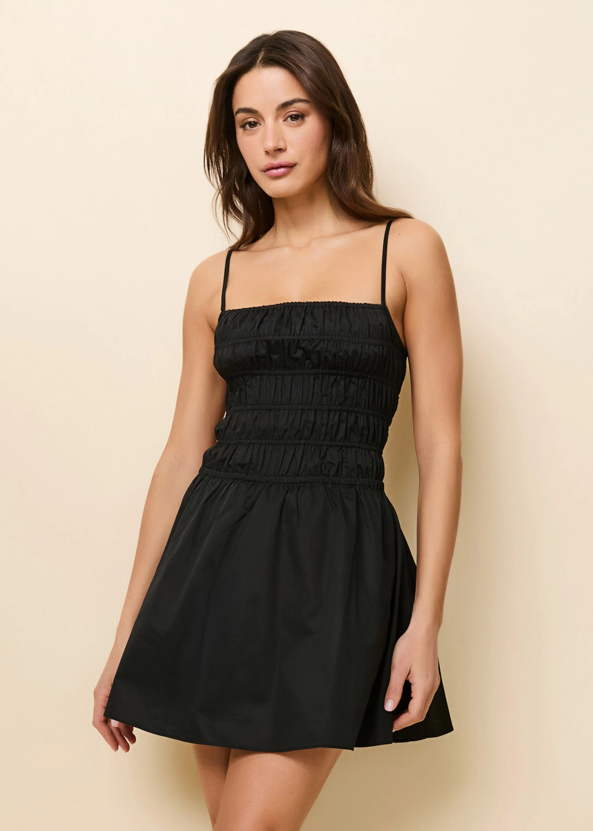 Delta Mini Dress Poplin | Noir - Image 2