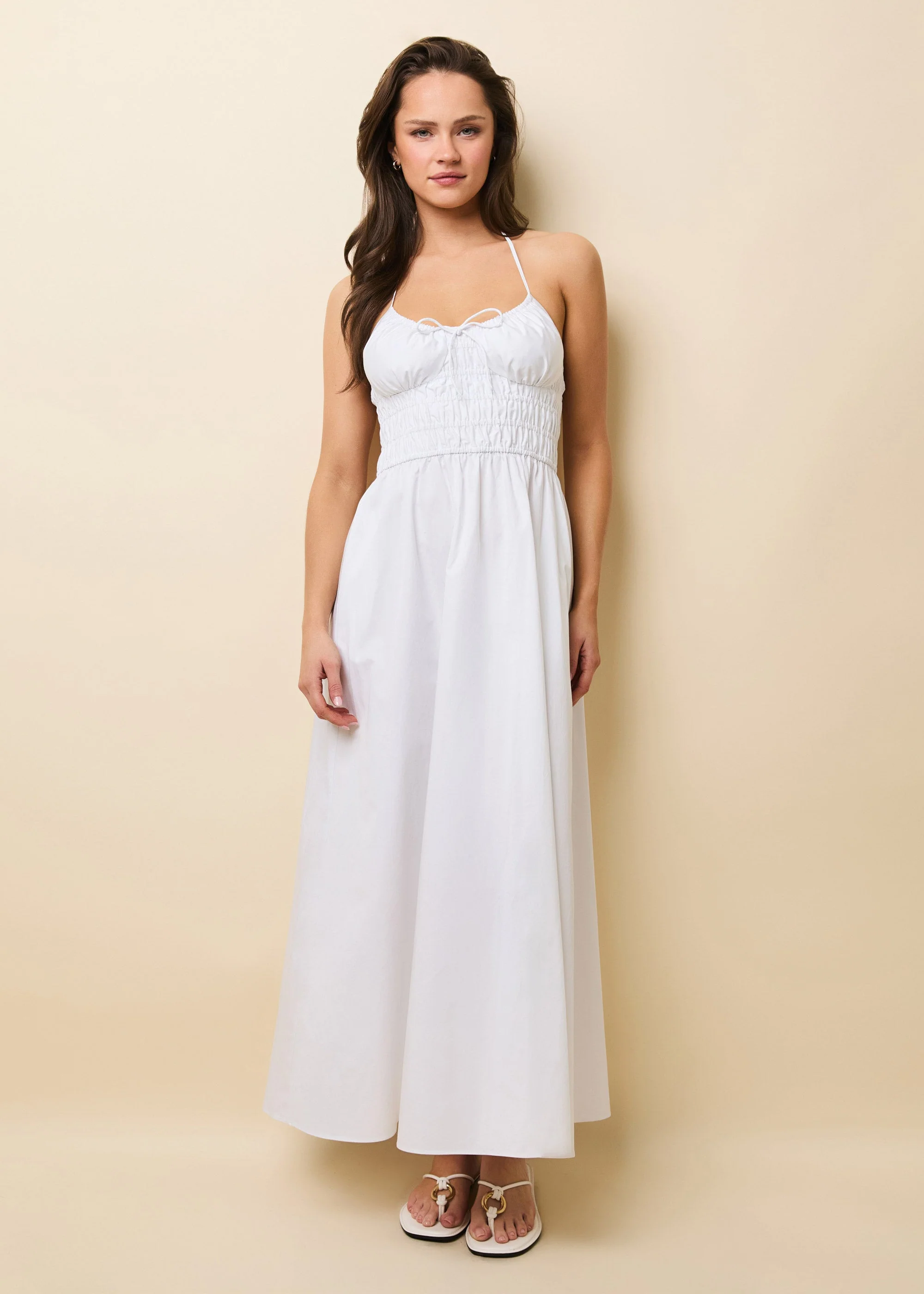Lolita Halter Dress Poplin | Optic White