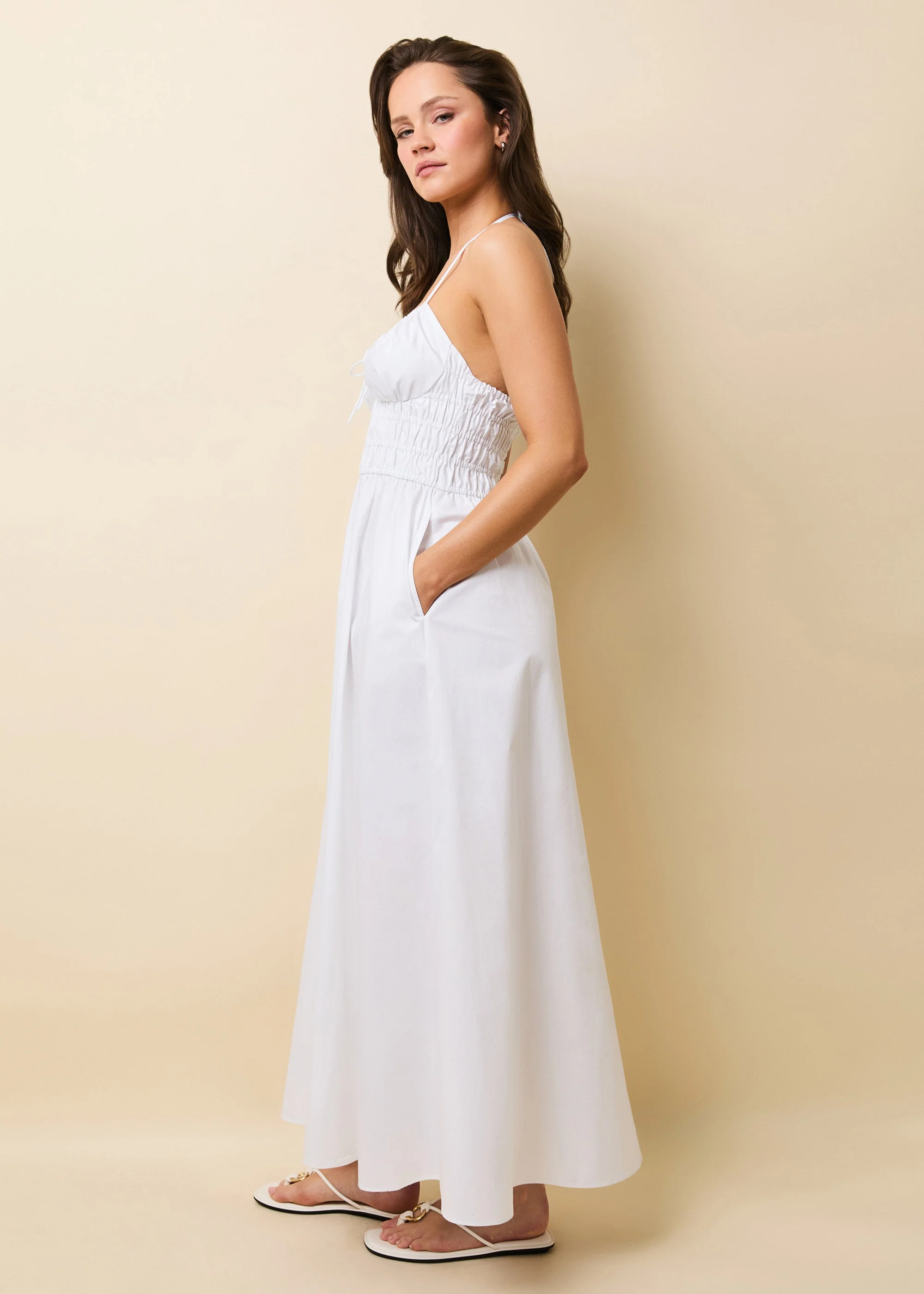 Lolita Halter Dress Poplin | Optic White - Image 3