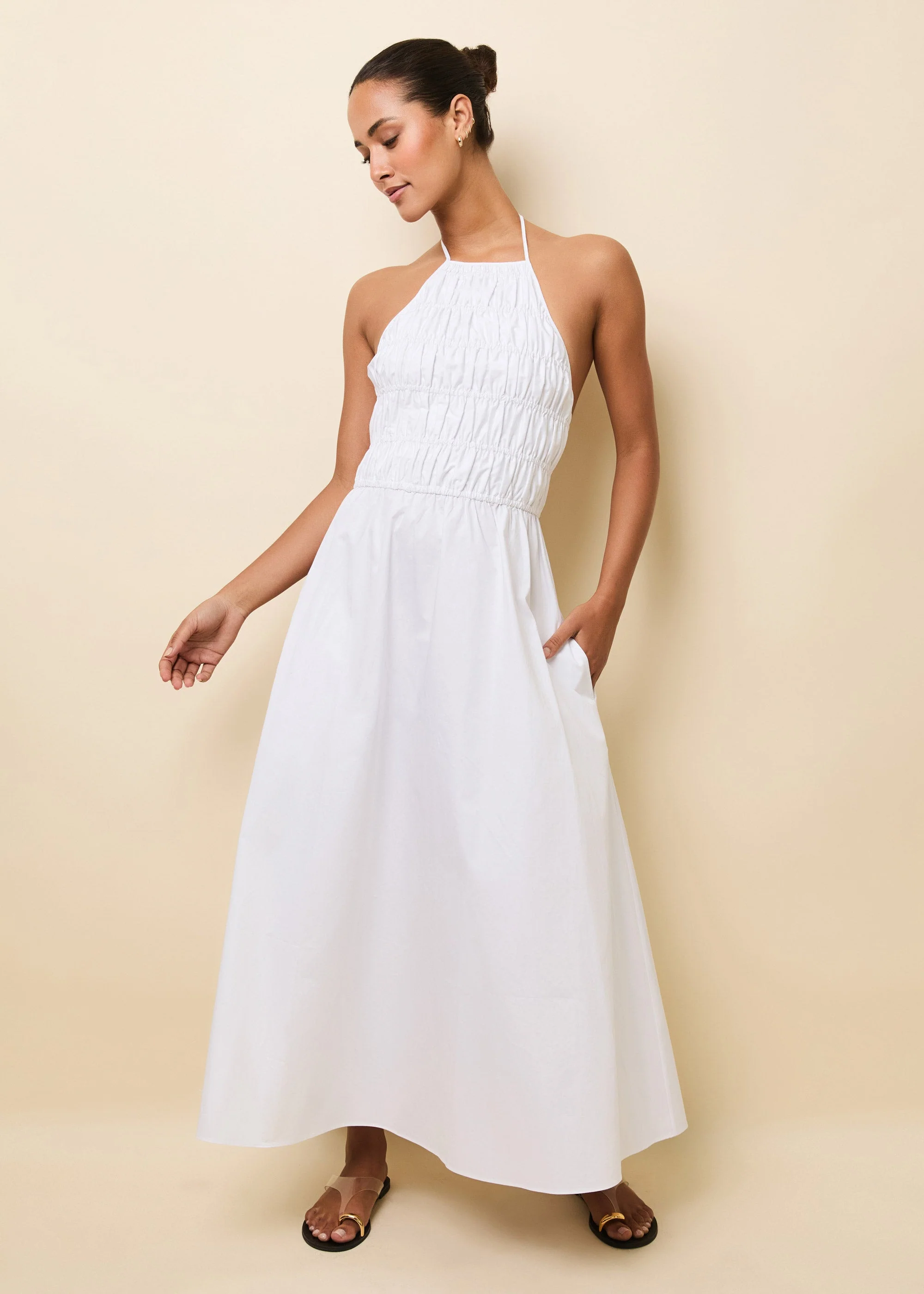 Meira Dress Poplin | Optic White