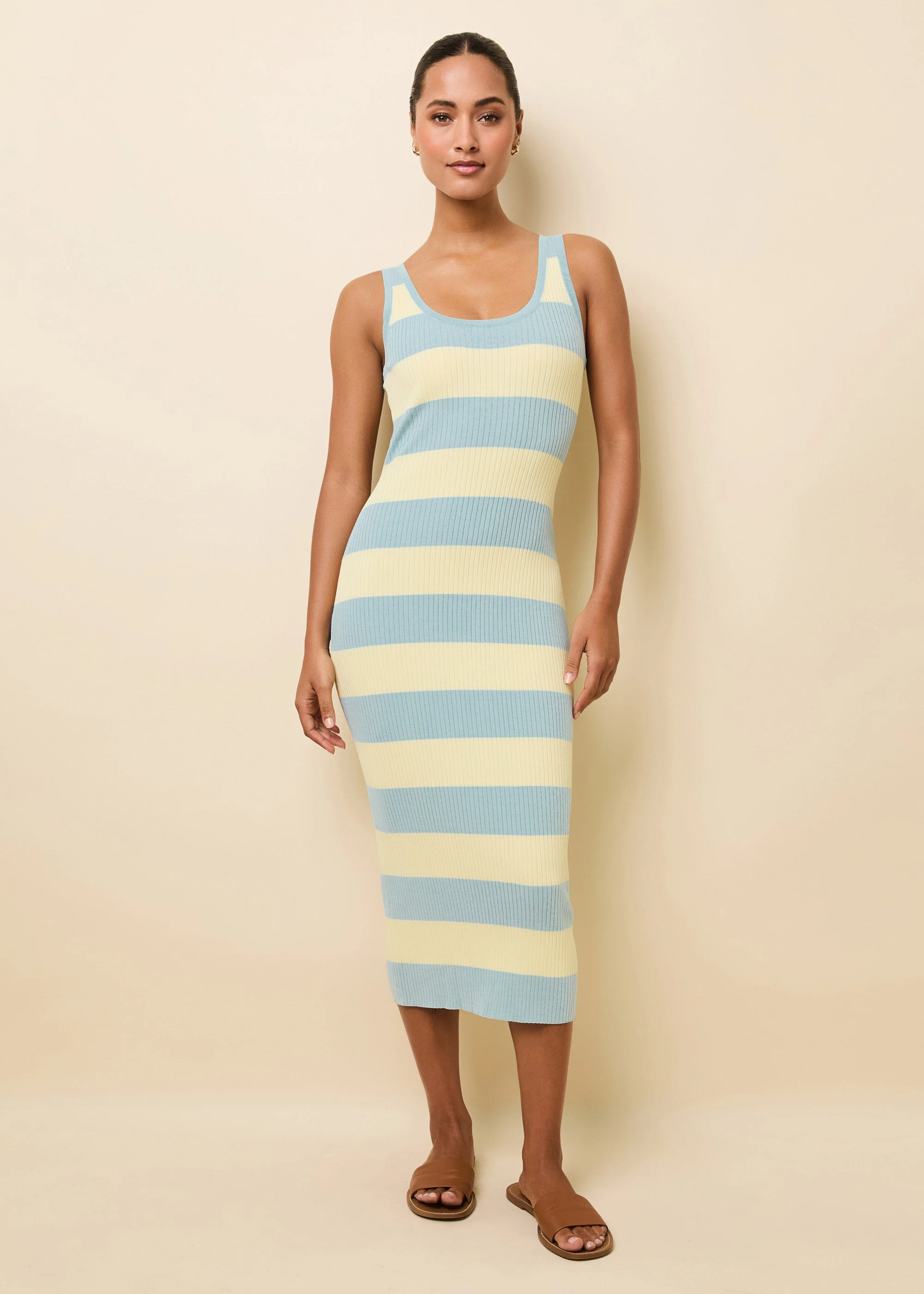 Nessa Dress | Gelato Stripe Custard / Mint