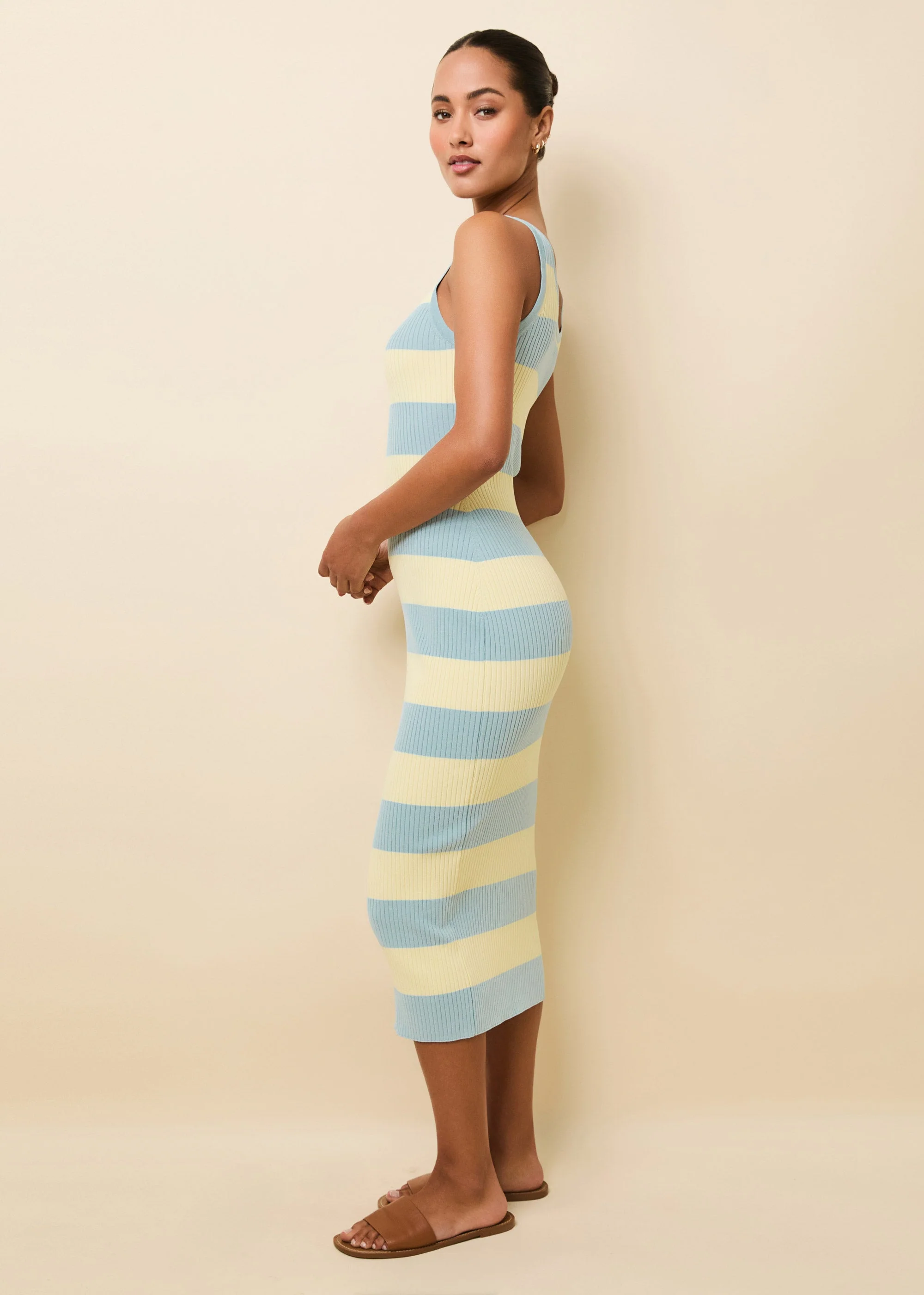 Nessa Dress | Gelato Stripe Custard / Mint - Image 3
