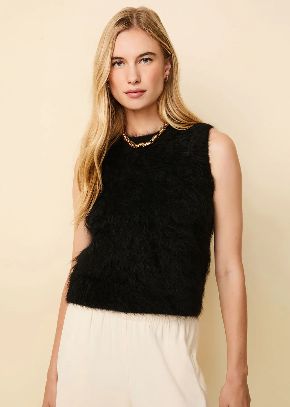 Carmella Alpaca Blend Sweater Vest | Noir