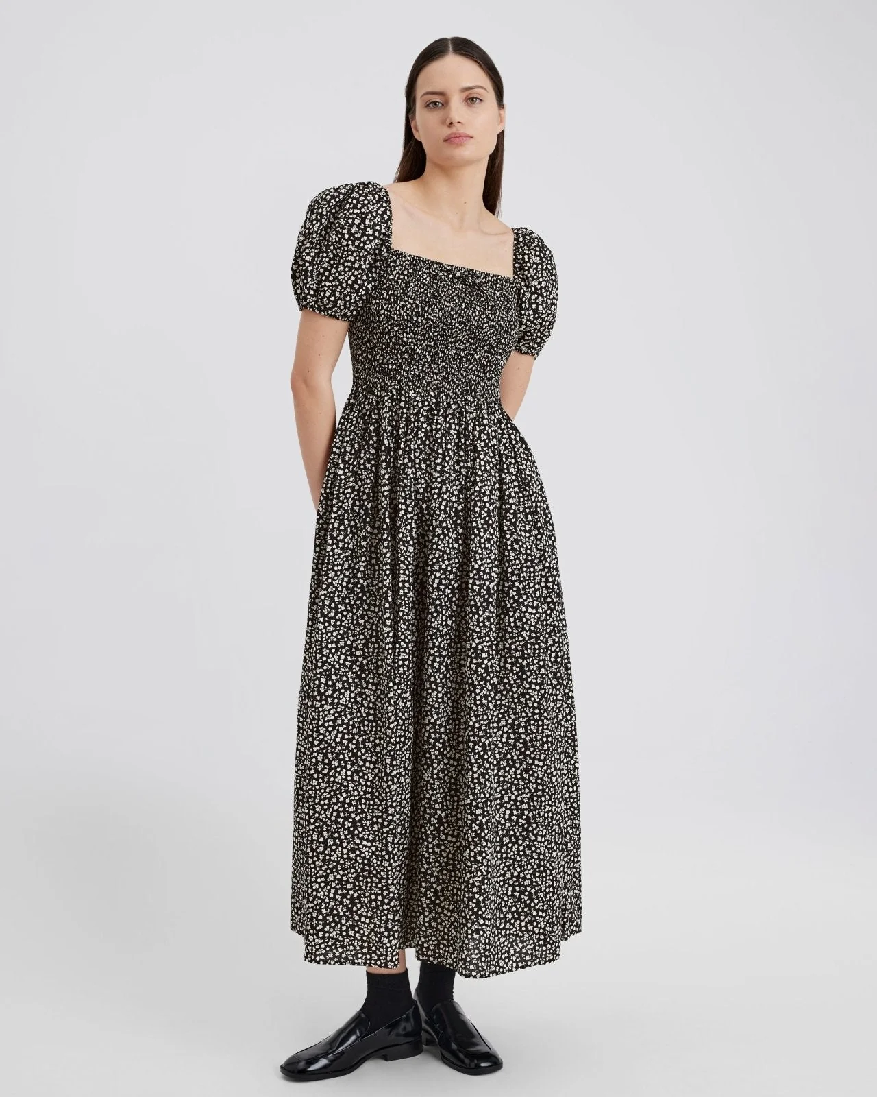 Corrina Dress | Ditsy Floral Noir - Image 2