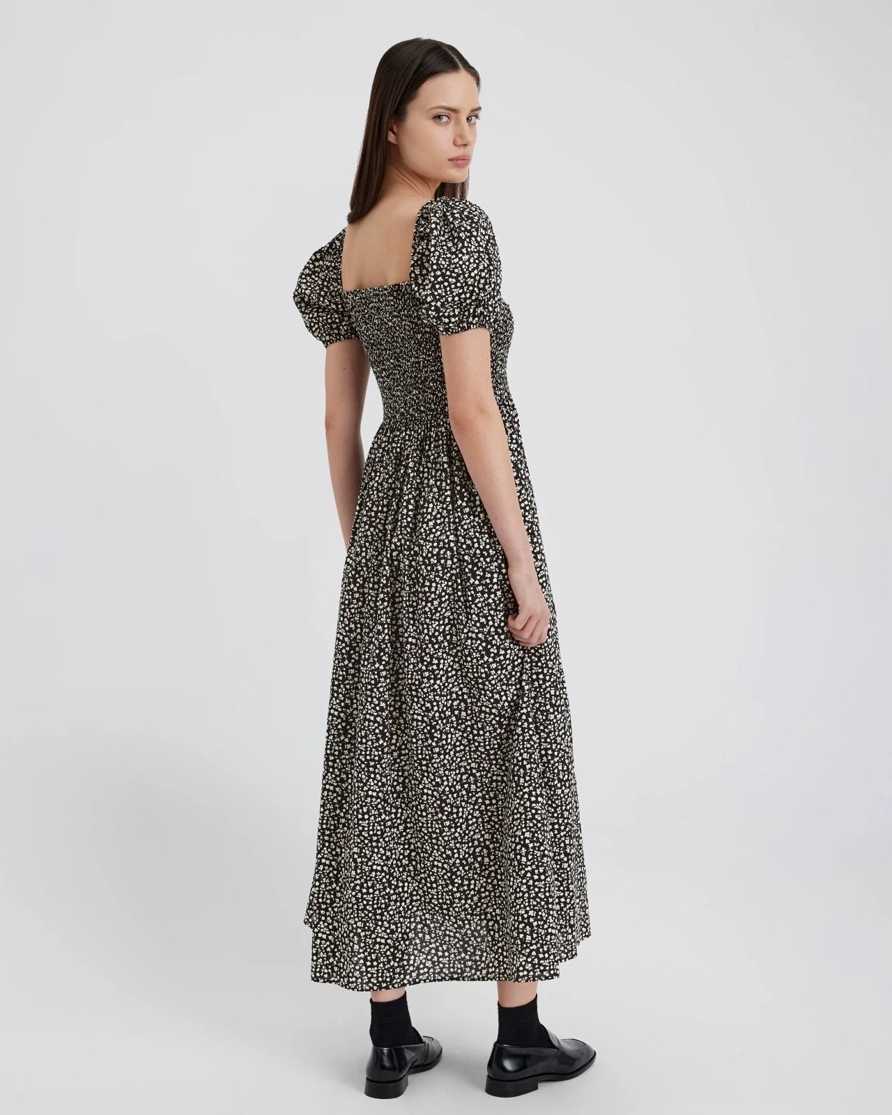 Corrina Dress | Ditsy Floral Noir - Image 4
