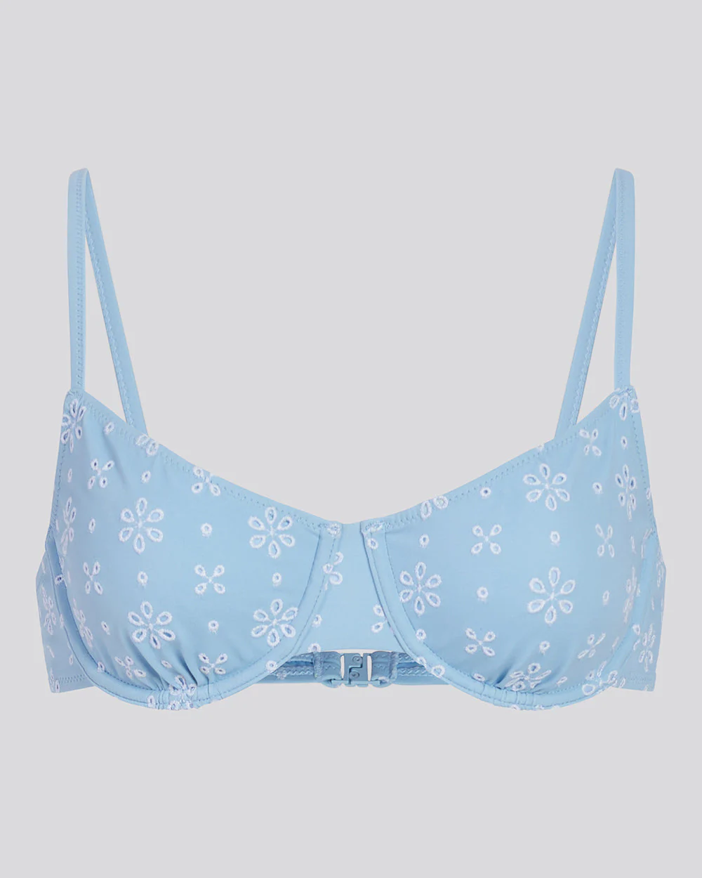 Daphne Eyelet Bikini Top | Powder Blue - Image 2