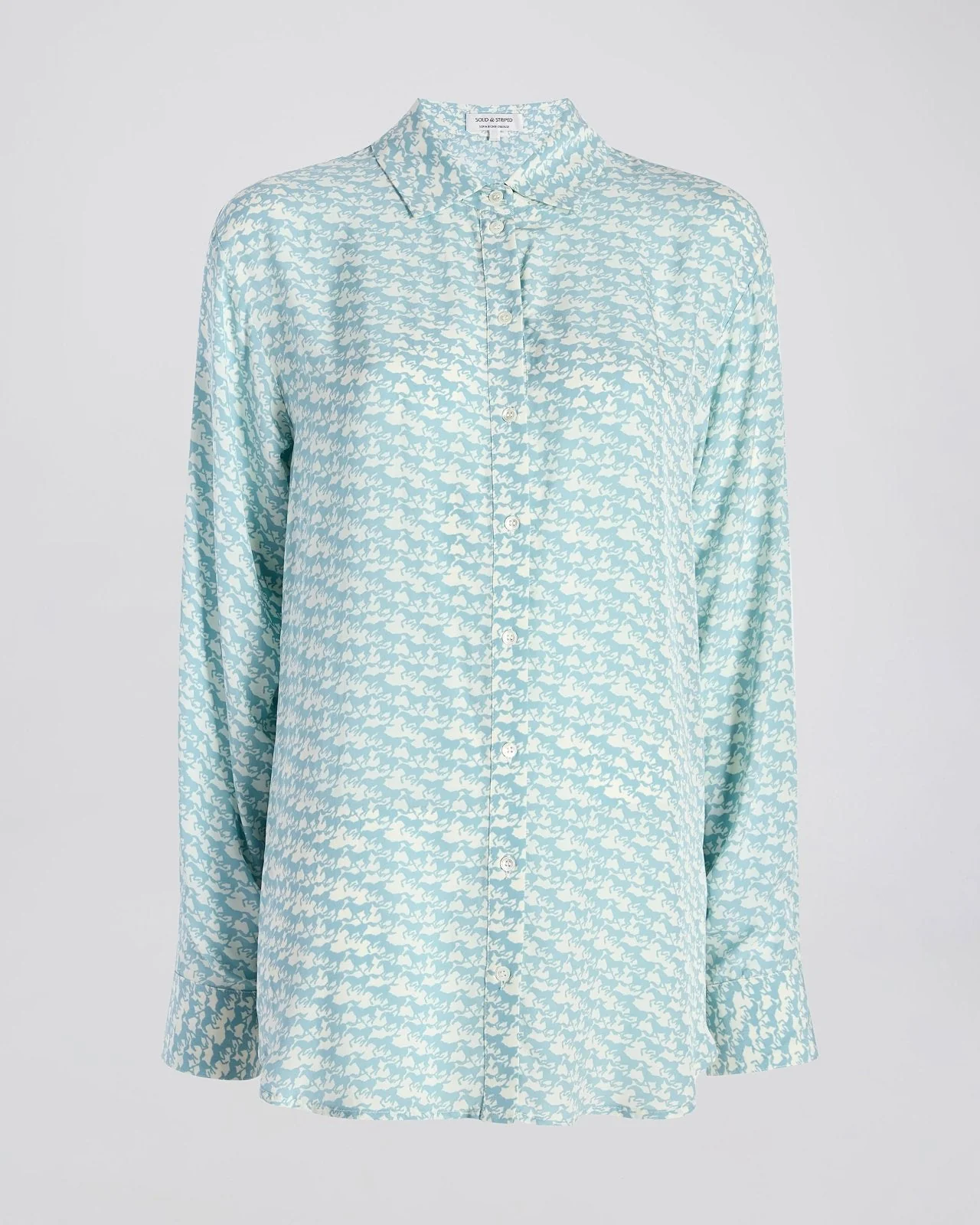 Delmore Button Down Shirt | Horse Print Hazy Blue - Image 3