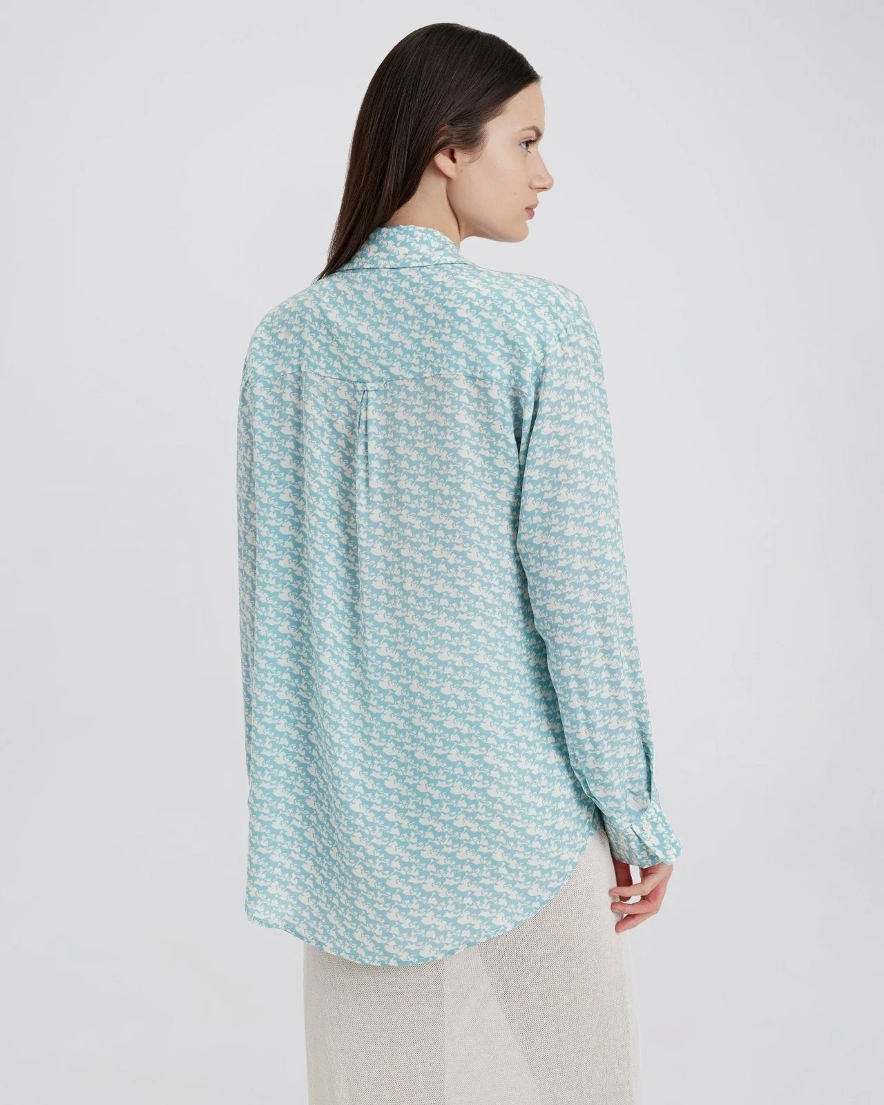 Delmore Button Down Shirt | Horse Print Hazy Blue - Image 4