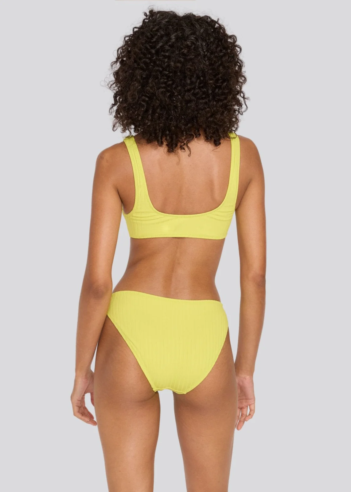 Elle Ribbed Bikini Bottom | Chartreuse
