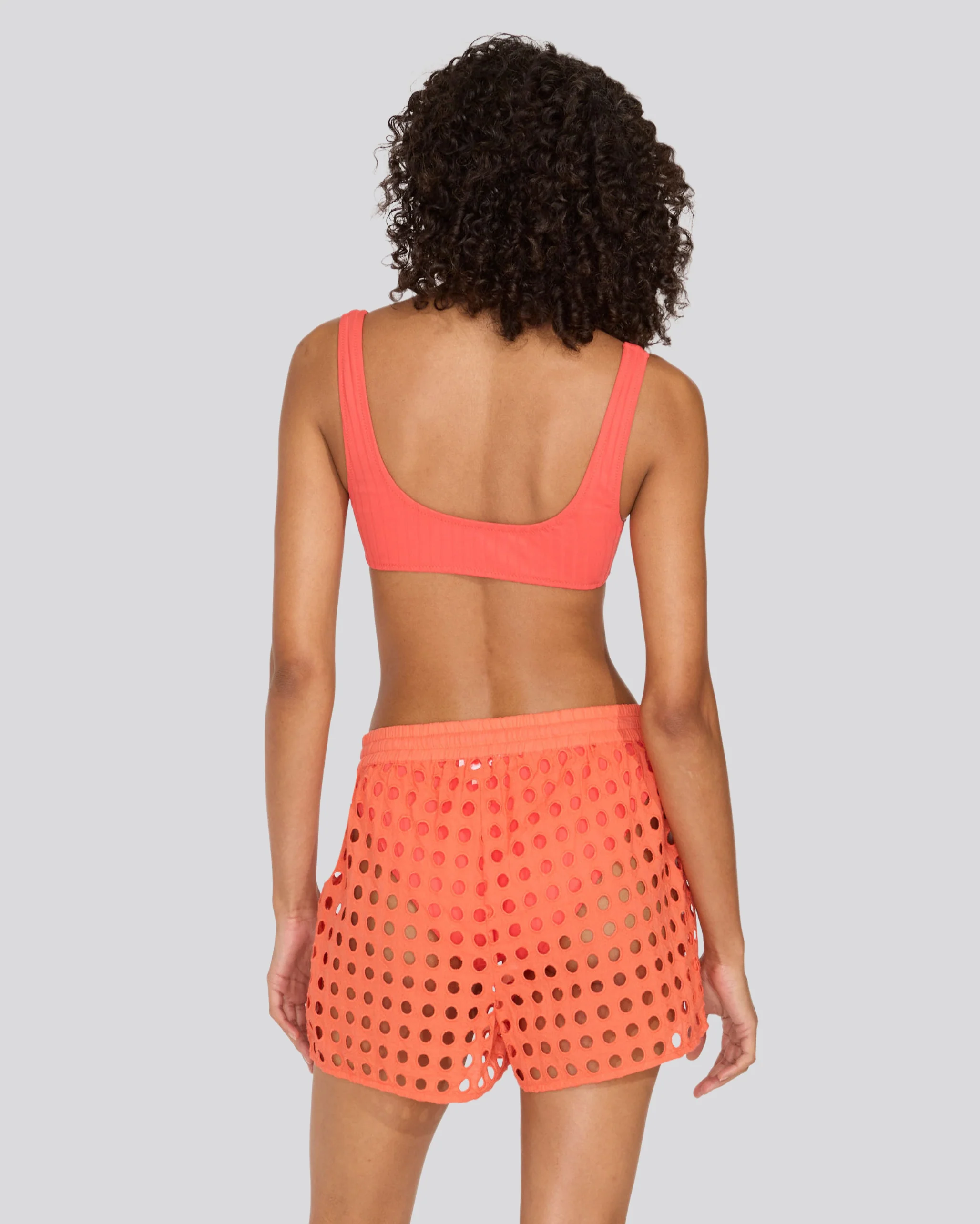 Eyelet Charlie Short | Hot Coral - Image 2