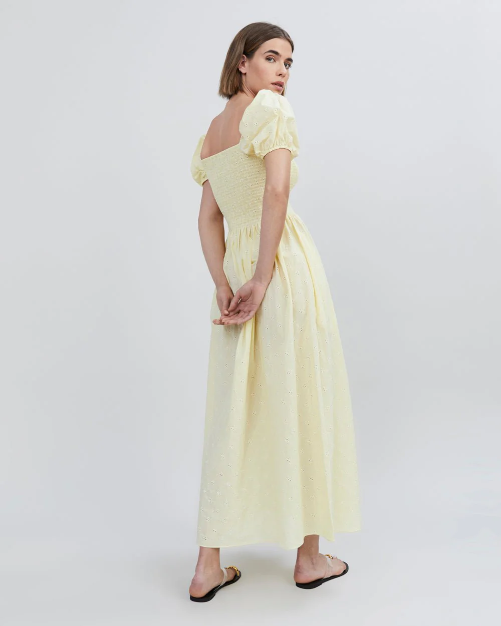 The Eyelet Corrina Dress | Butter Yellow - Image 3