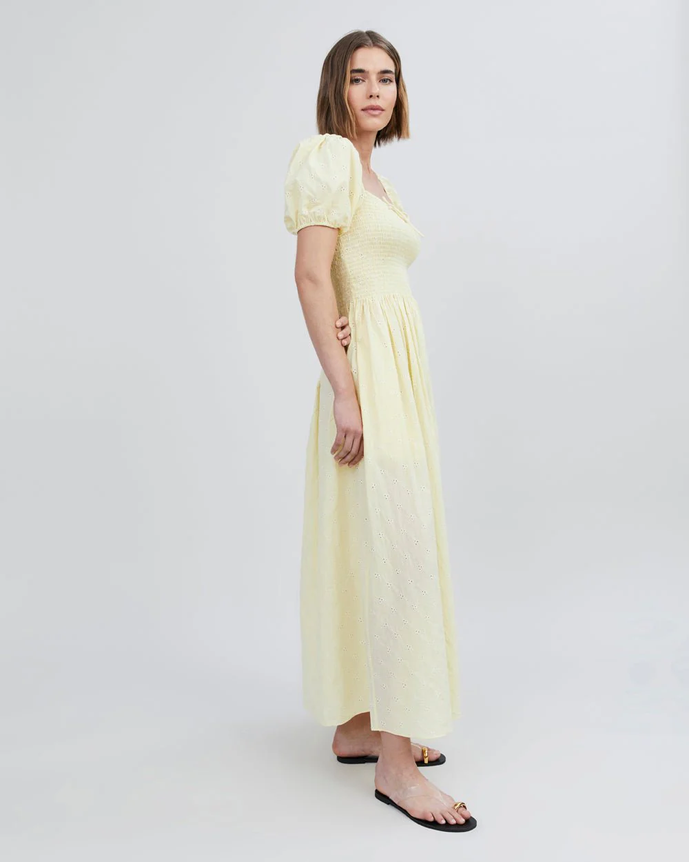 The Eyelet Corrina Dress | Butter Yellow - Image 4