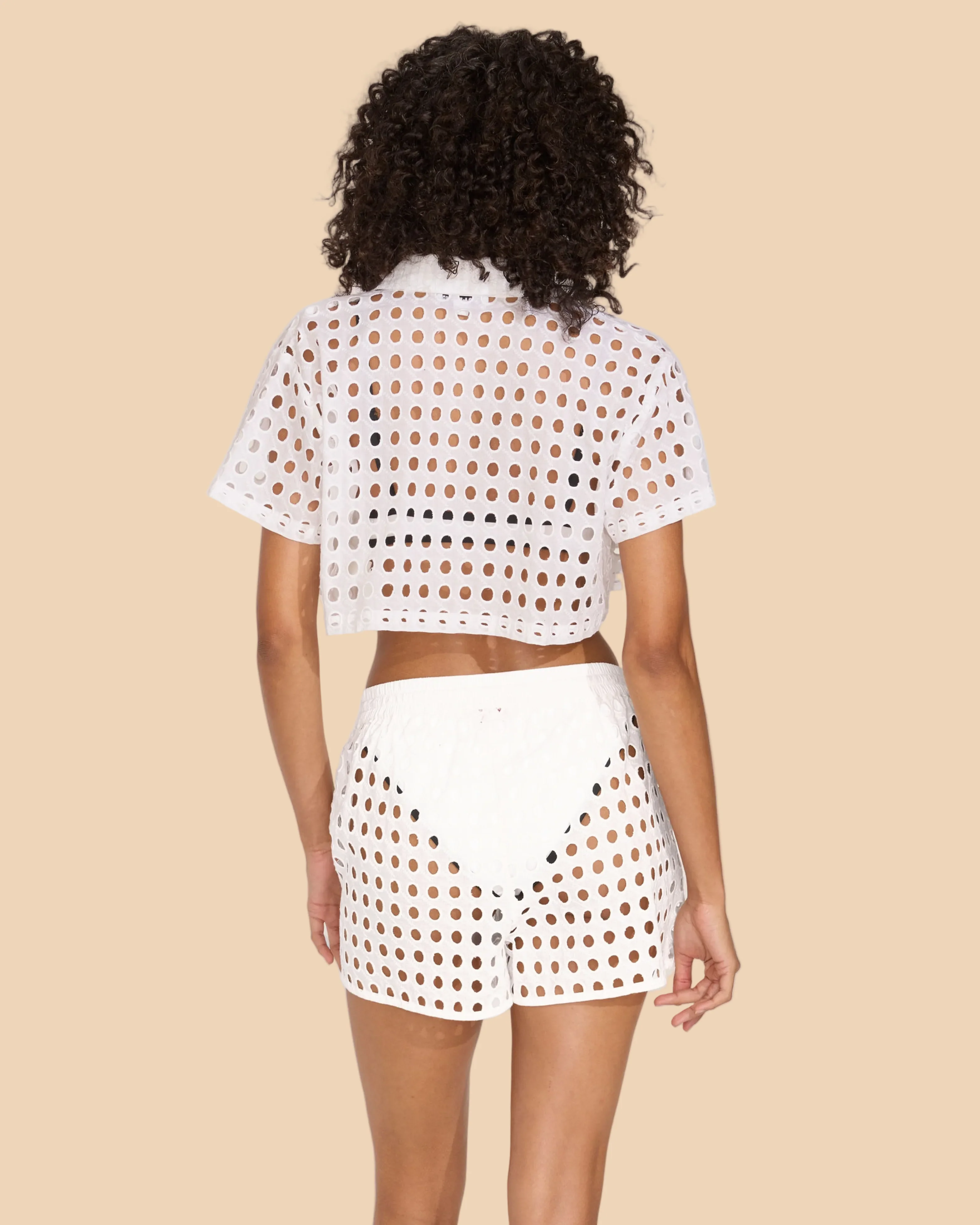 Cropped Cabana Shirt Classic Eyelet | Optic White - Image 2