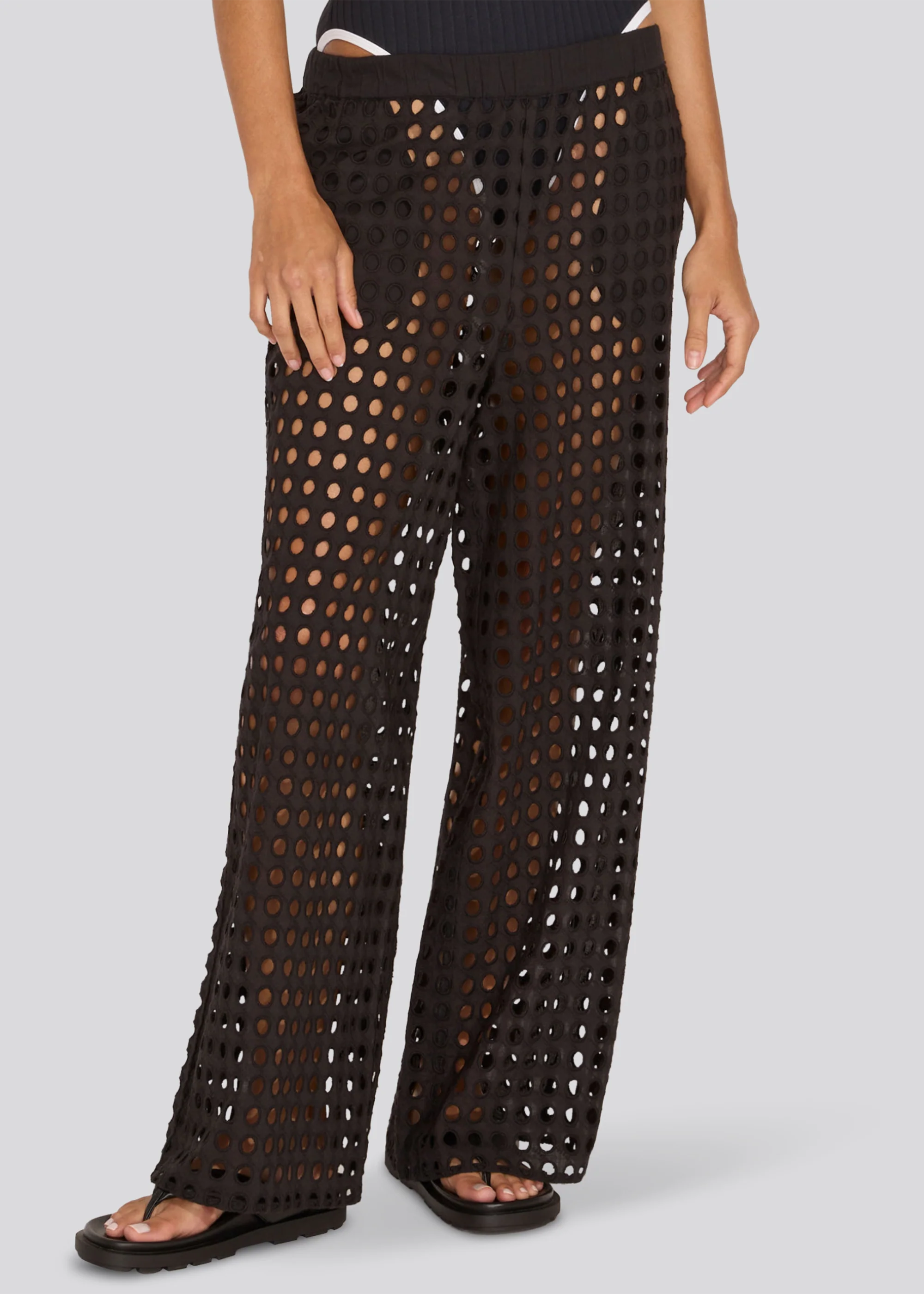 Eyelet Delaney Pant | Noir