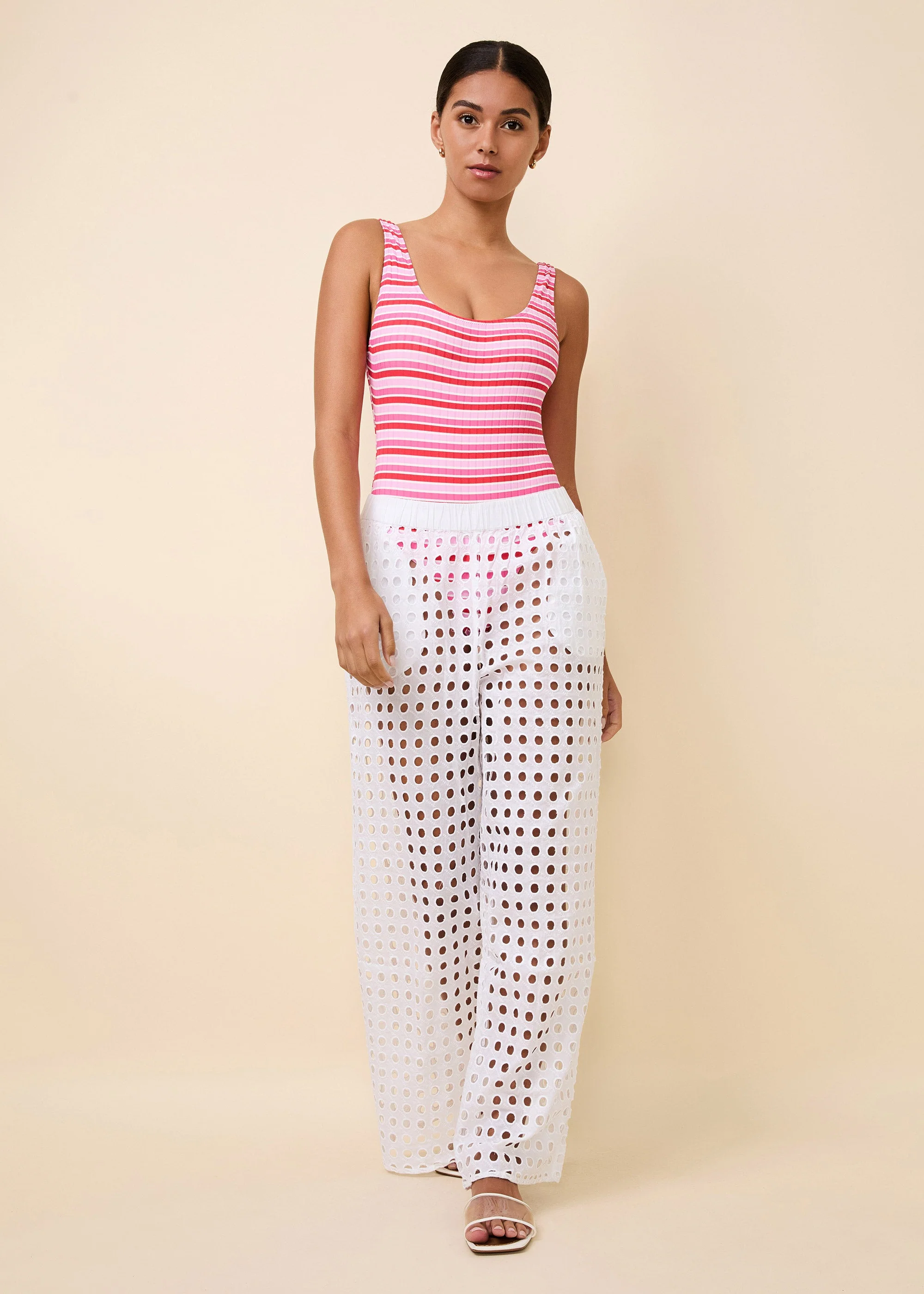 Eyelet Delaney Pant | Optic White - Image 3