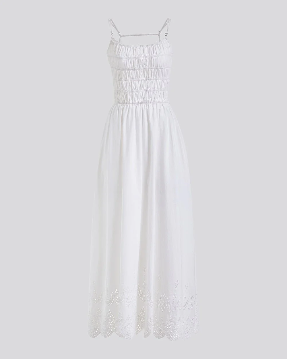 Eyelet Delta Midi Dress | Optic White - Image 3