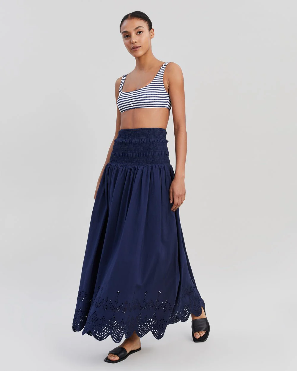 Eyelet Zaria Skirt | French Navy - Image 3
