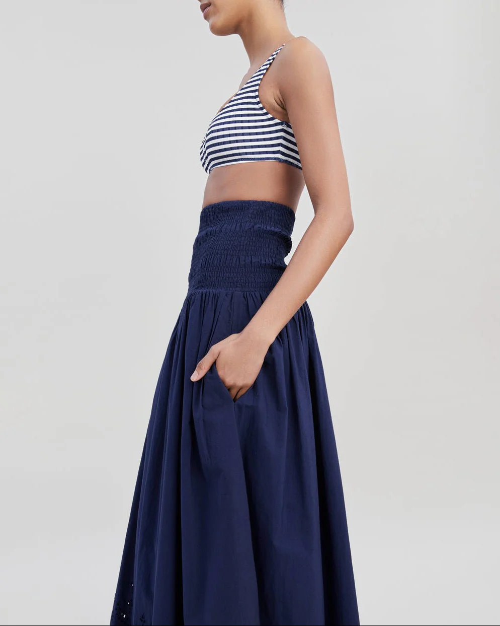 Eyelet Zaria Skirt | French Navy - Image 4