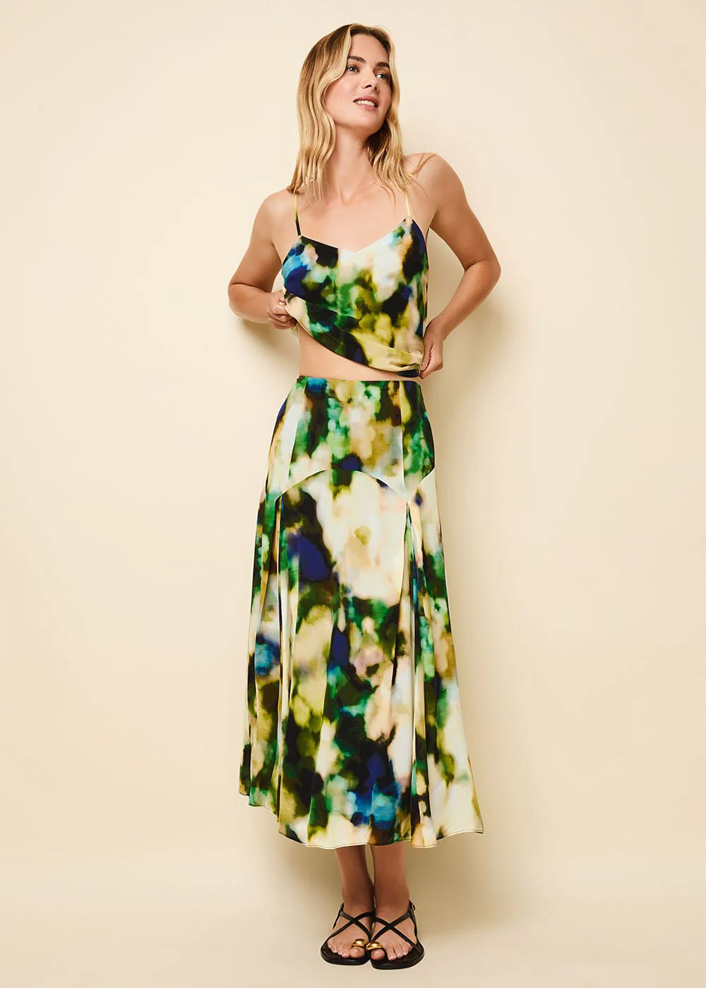 Gray Skirt | Blurred Floral - Image 4