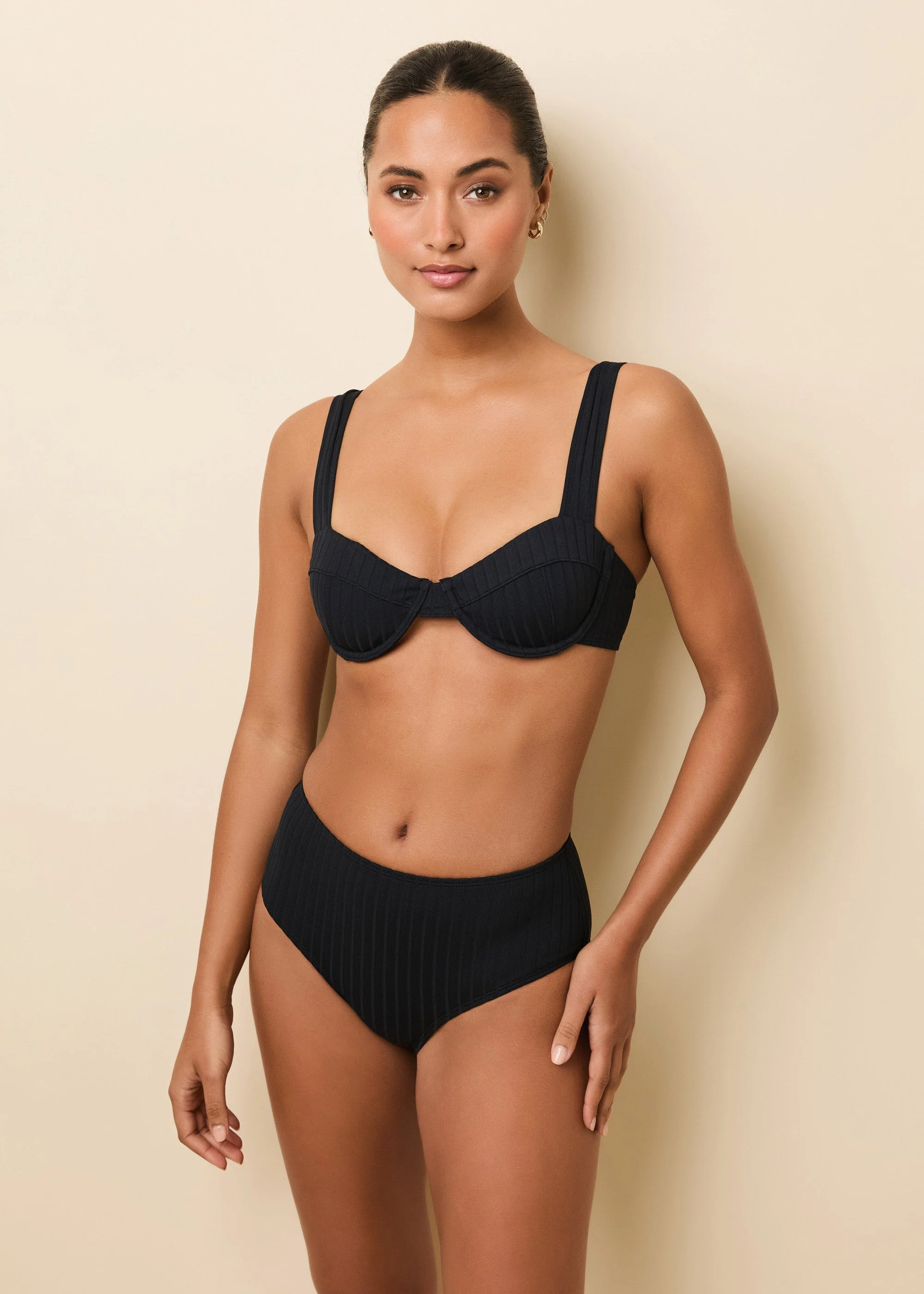 Lilo Ribbed Bikini Bottom | Noir - Image 2