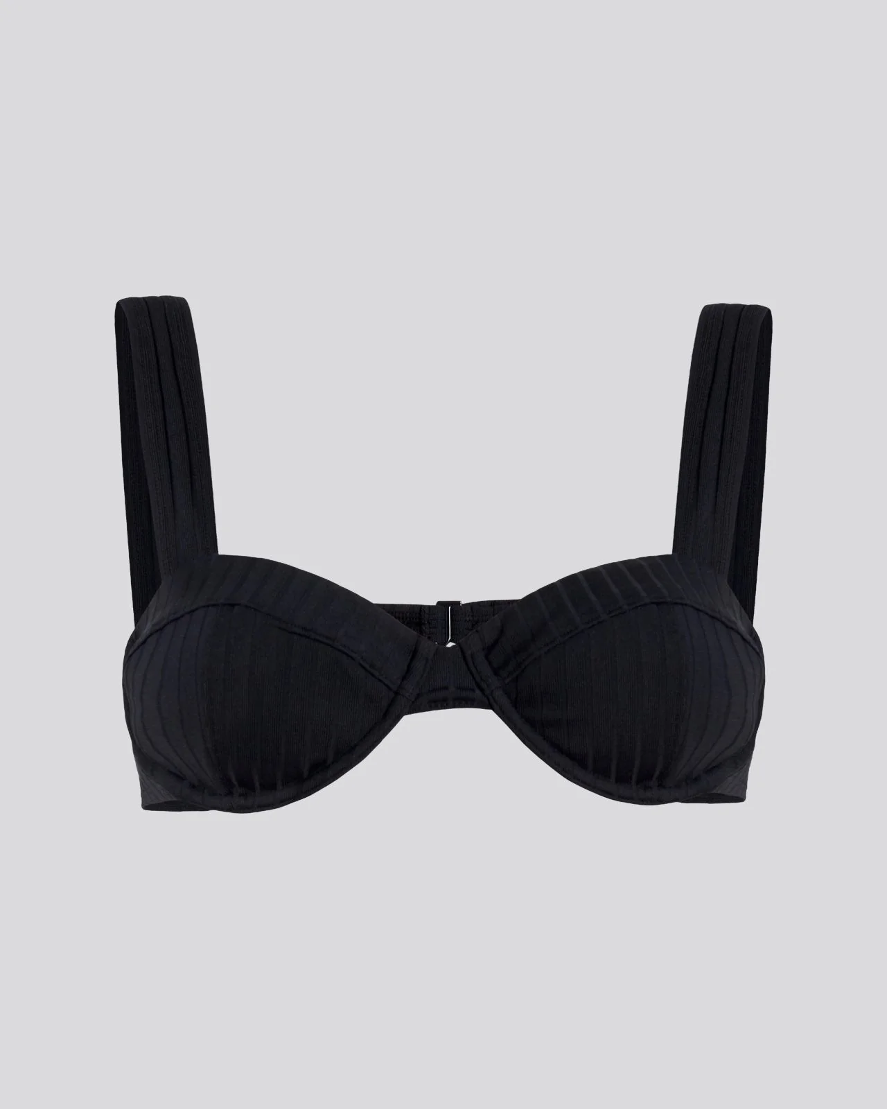 Lilo Ribbed Bikini Top | Noir - Image 4