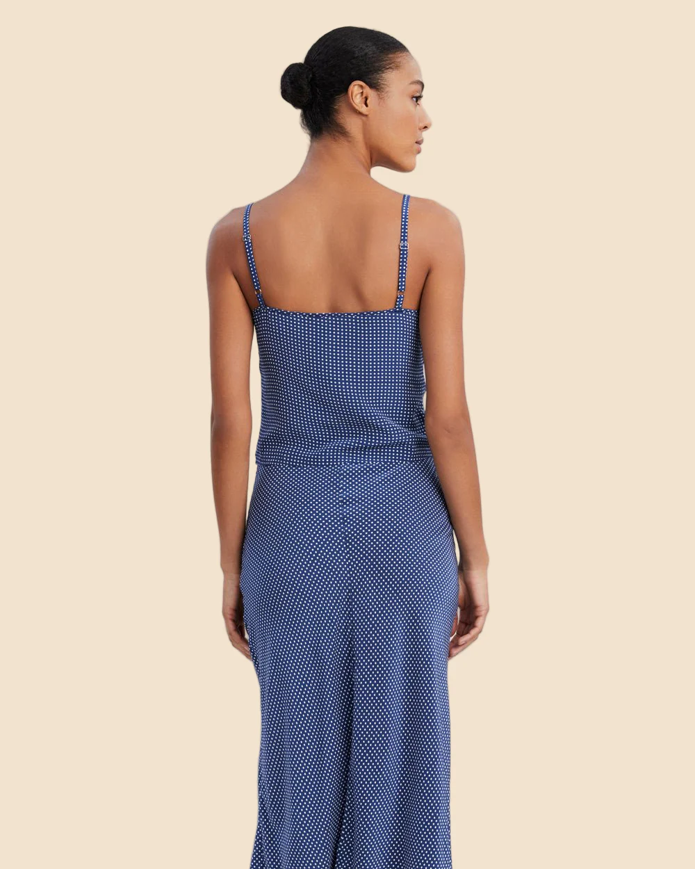 Lucia Adjustable Tank | Midnight Blue Polka Dot - Image 4