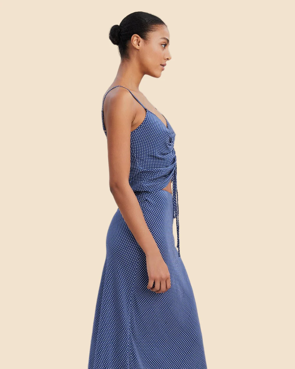 Lucia Adjustable Tank | Midnight Blue Polka Dot - Image 5