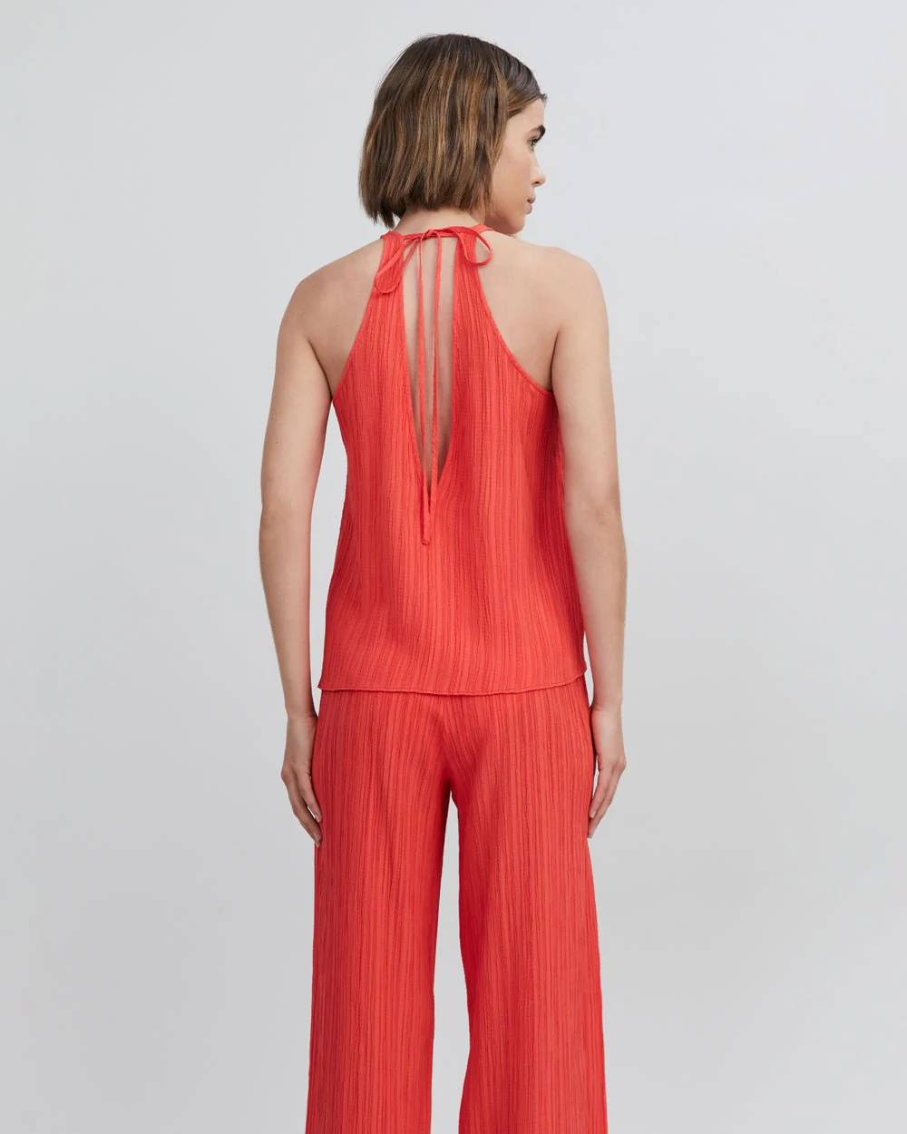 Milly Sleeveless Tie Neck Top | Lava - Image 5