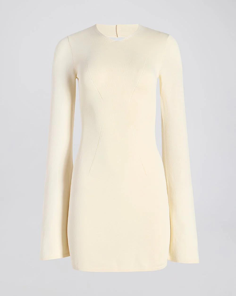 Narcia Knit Openback Mini Dress | Ecru - Image 3