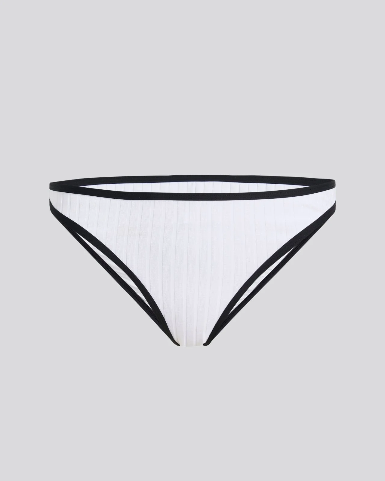 Rachel Bikini Bottom Lightweight Rib | Optic White / Noir - Image 4