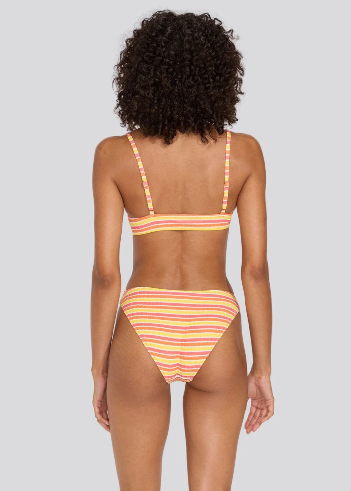 Rachel Ribbed Bikini Bottom | Sorbet Stripe