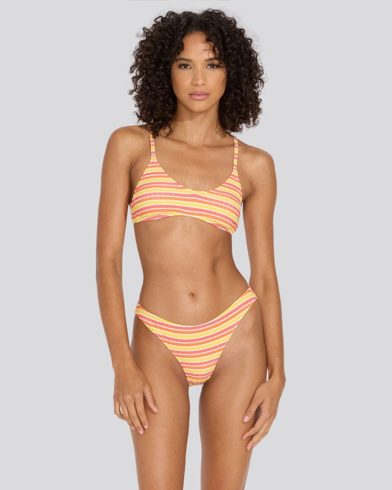 Rachel Ribbed Bikini Bottom | Sorbet Stripe - Image 3