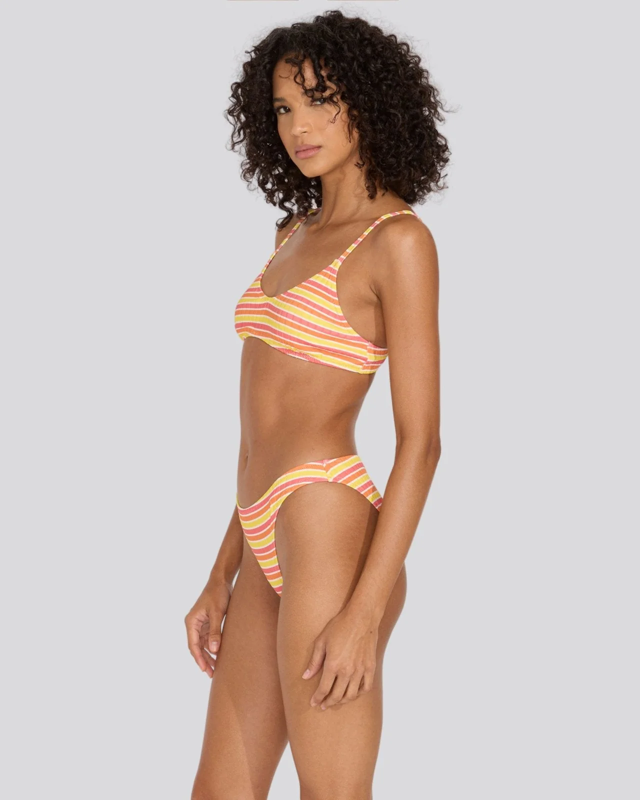 Rachel Ribbed Bikini Bottom | Sorbet Stripe - Image 4