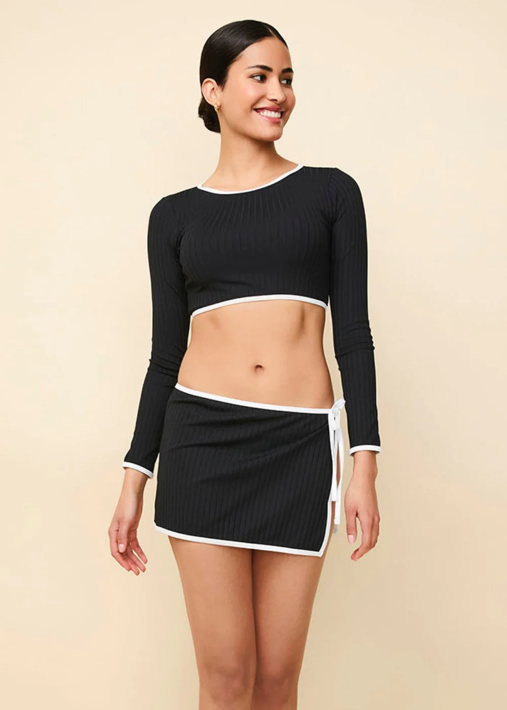 Nola Rashguard Ribbed | Noir / Optic White - Image 2