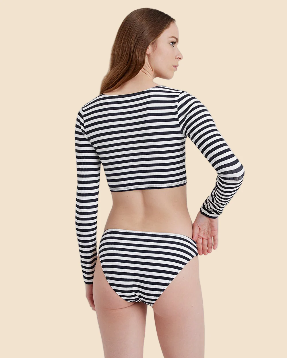 Nola Ribbed Rashguard | Noir Optic White Stripe - Image 2