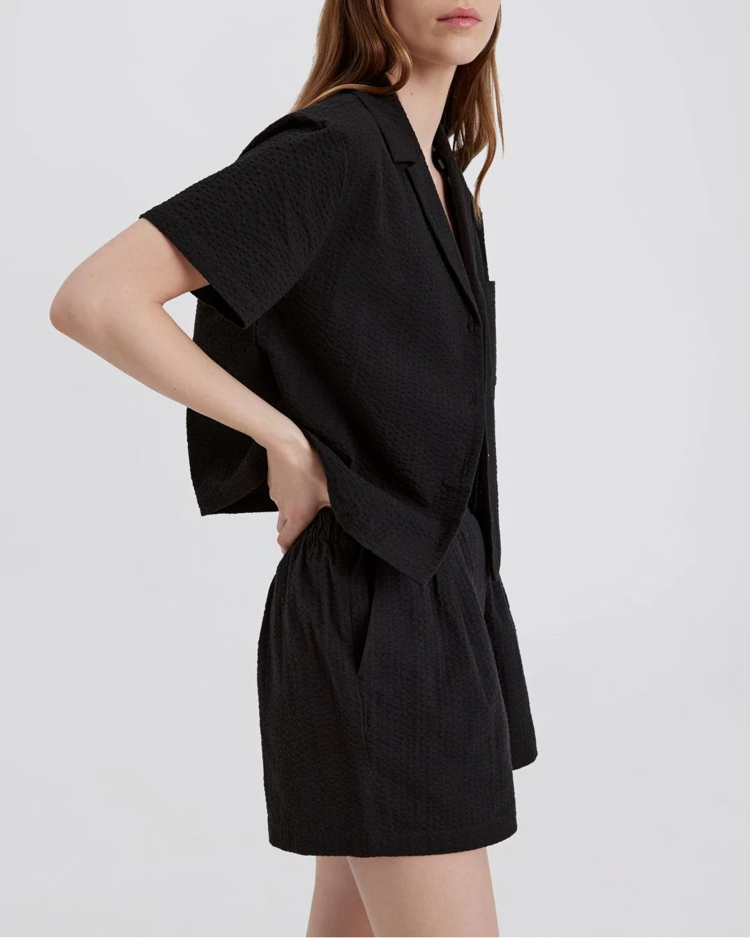 Rois Seersucker Short | Noir - Image 3