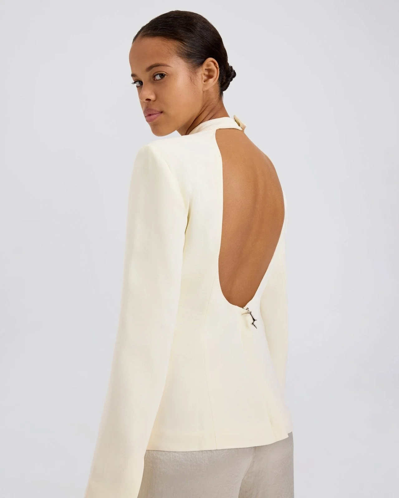 Ronit Long Sleeve Top | Ecru - Image 4