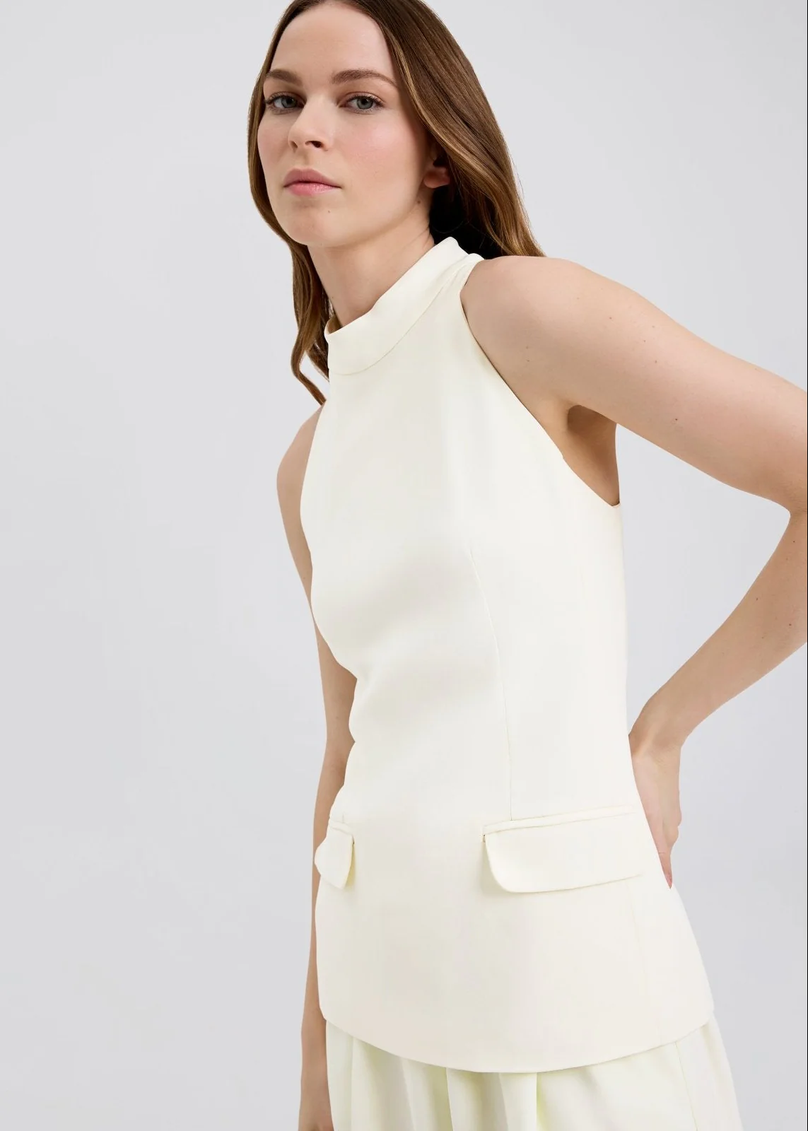 Ronit Sleeveless Top | Ecru