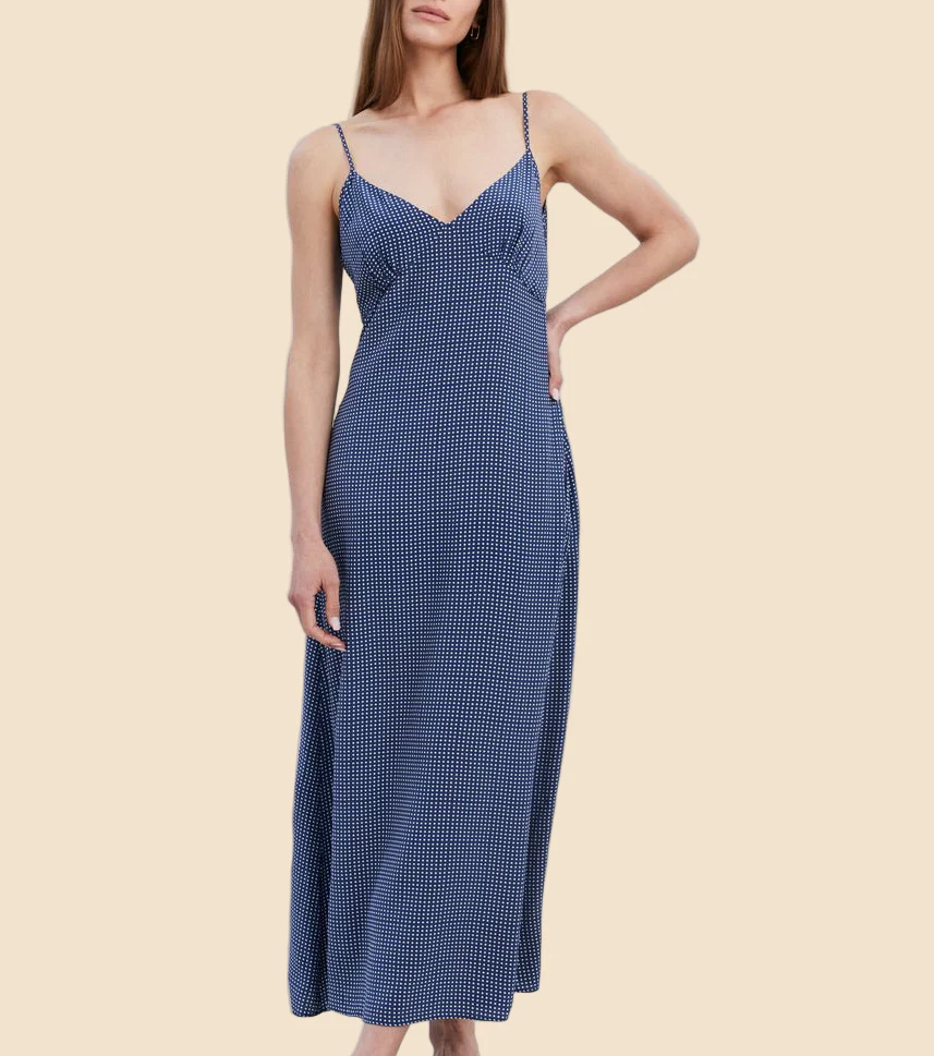 Rosetta Dress | Midnight Blue Polka Dot - Image 2